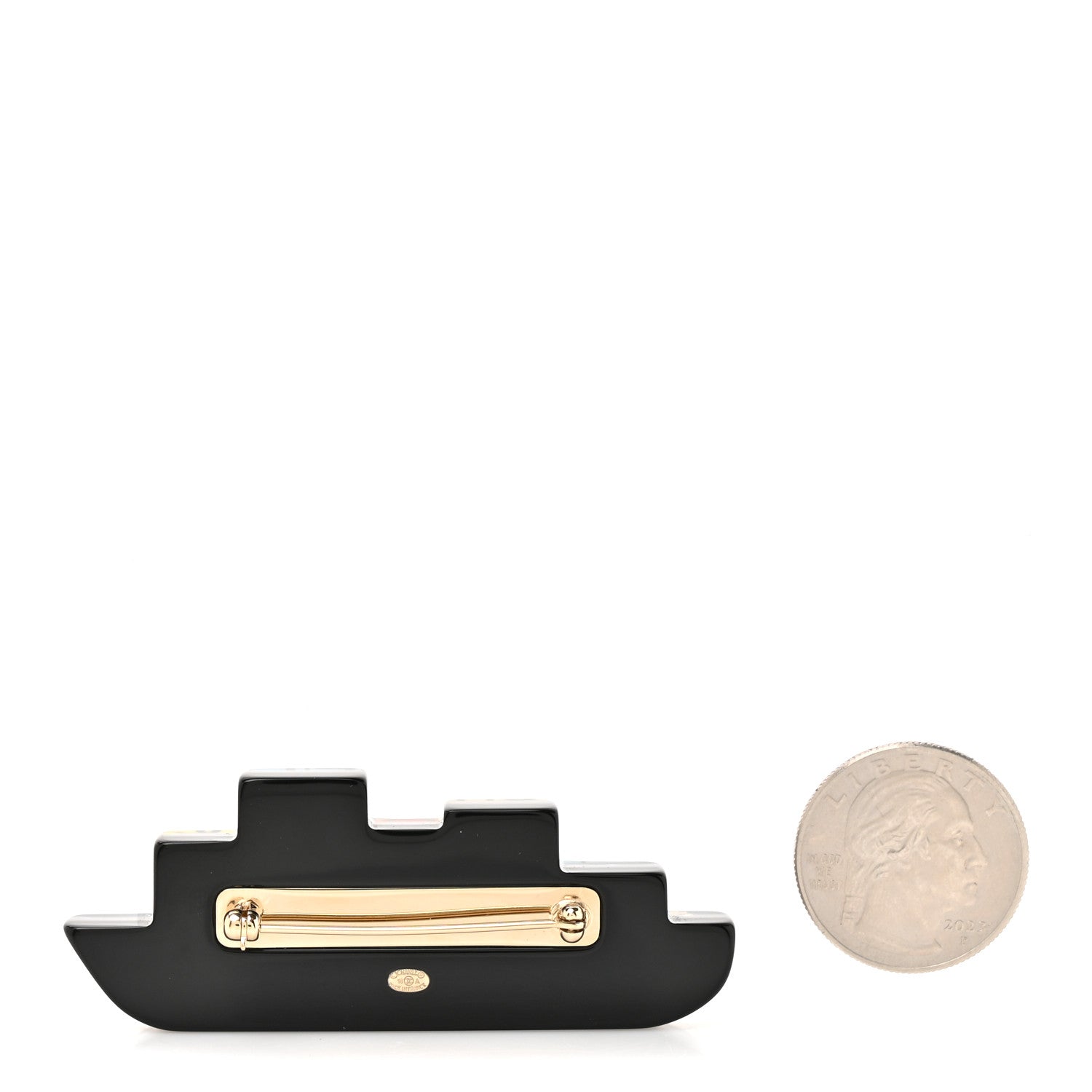 Resin CC Cruise Ship Brooch Multicolor