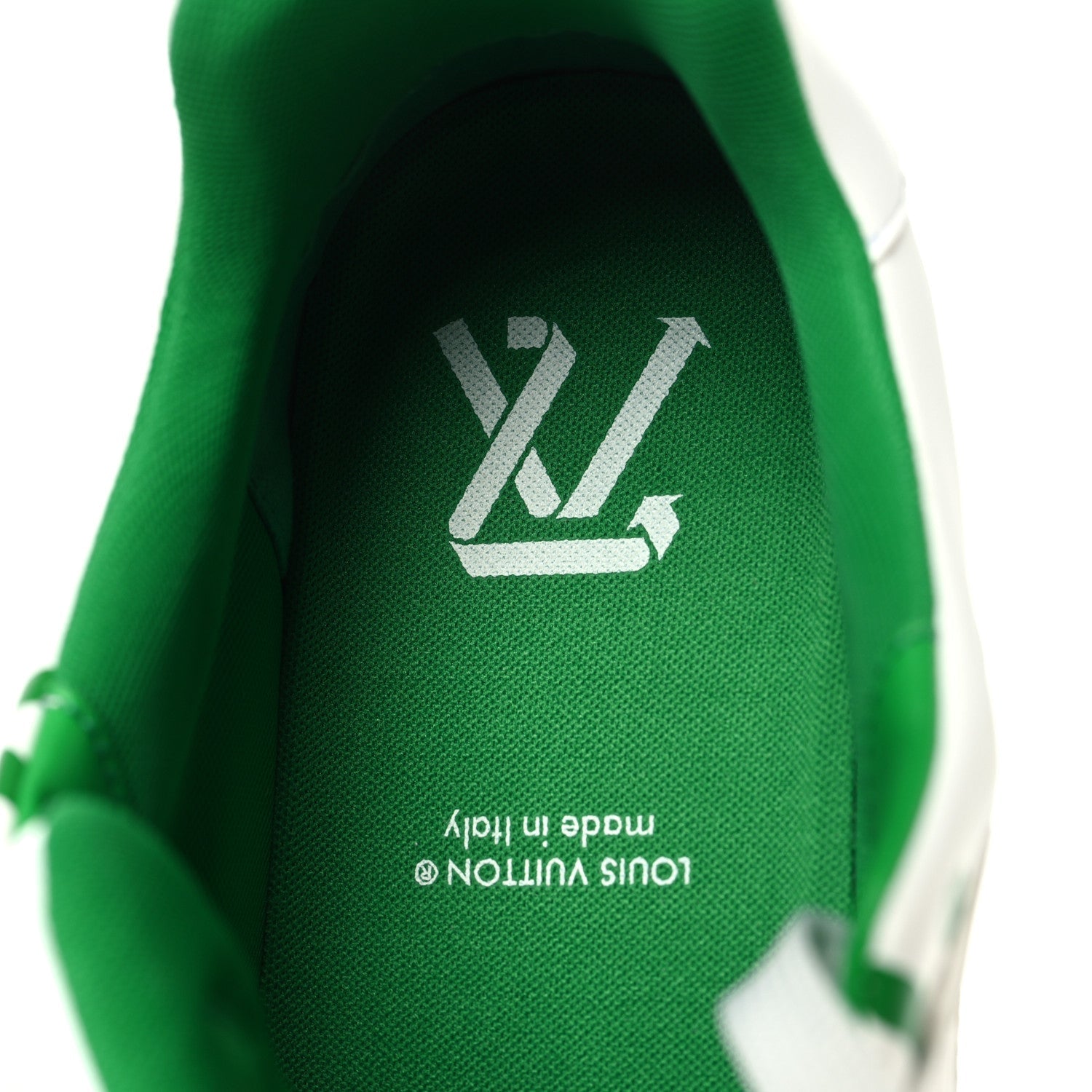 Mens LV Trainer Upcycling Sneakers 9 White Green