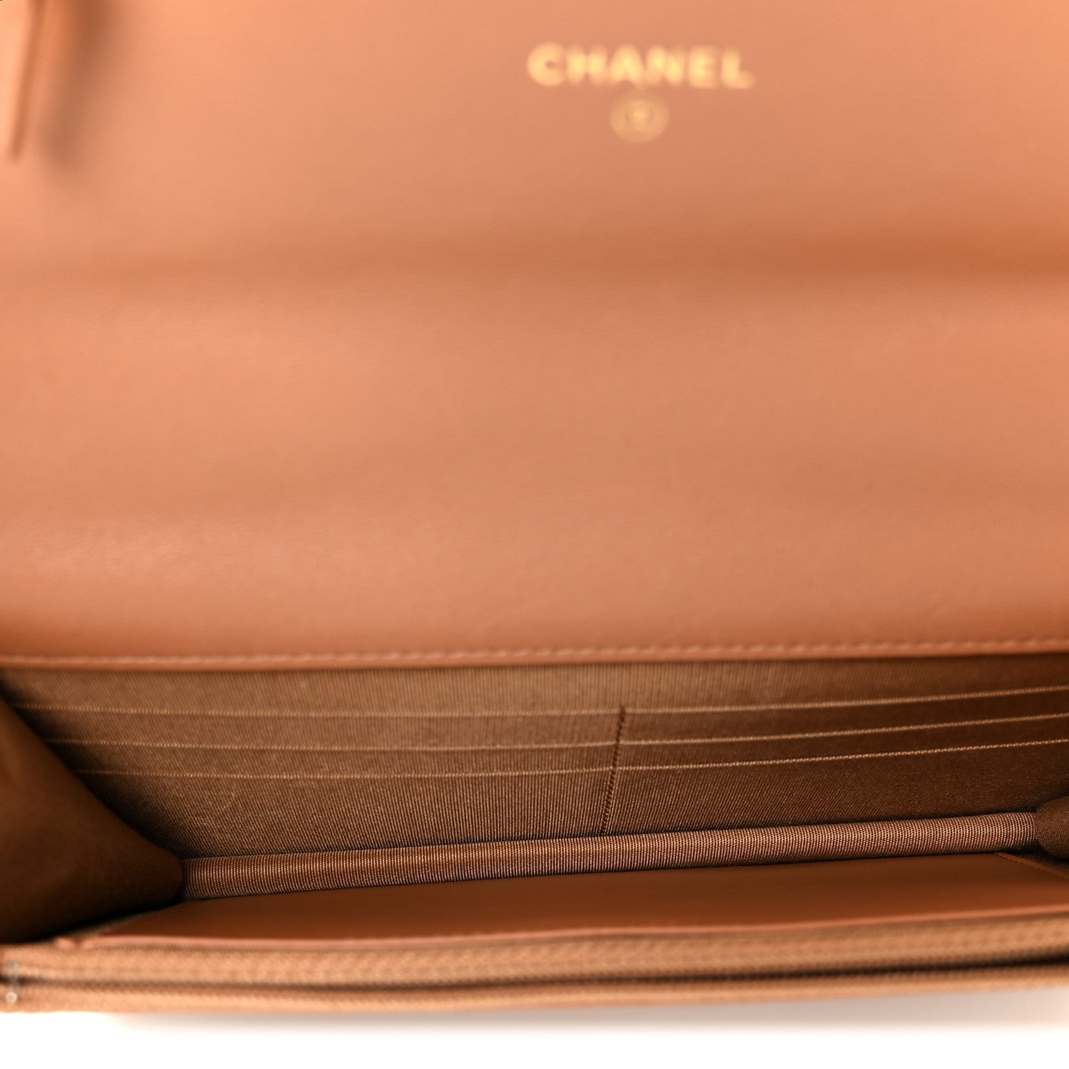 Lambskin Quilted Chanel 19 Wallet On Chain WOC Brown