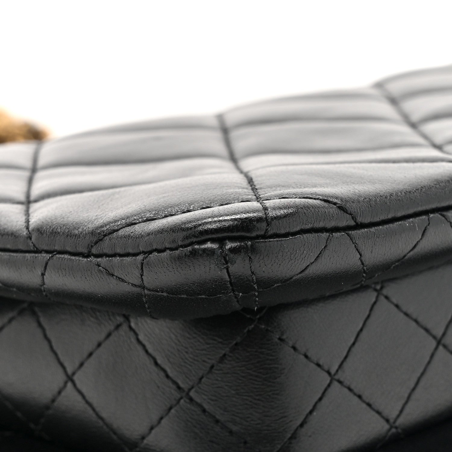 Lambskin Quilted On And On Small Chain Flap Black