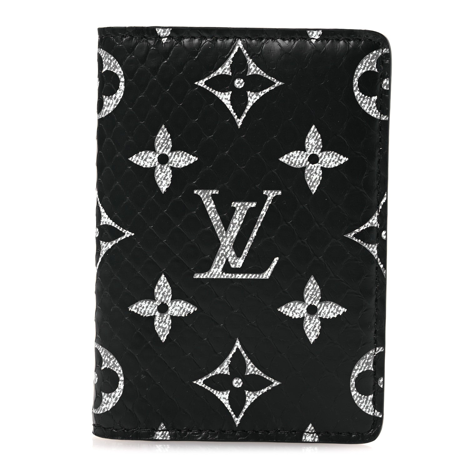 Snakeskin Monogram Carbone Pocket Organizer NM Black