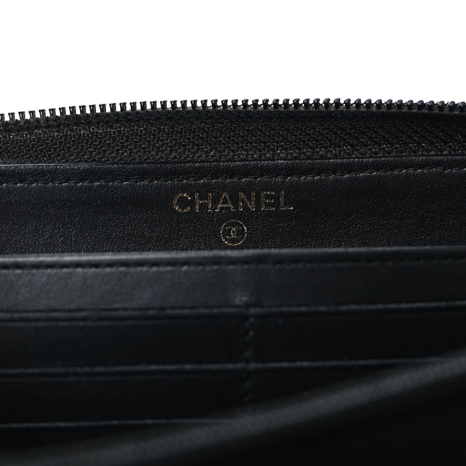 Caviar Quilted Boy Long Zip Around Wallet Black