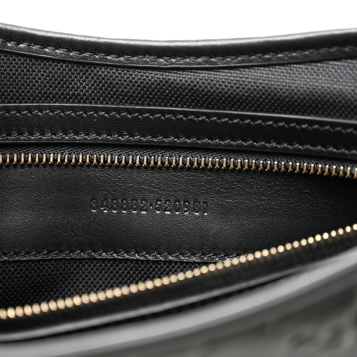 GG Calfskin Embossed Emblem Medium Arabella Bag Black Black