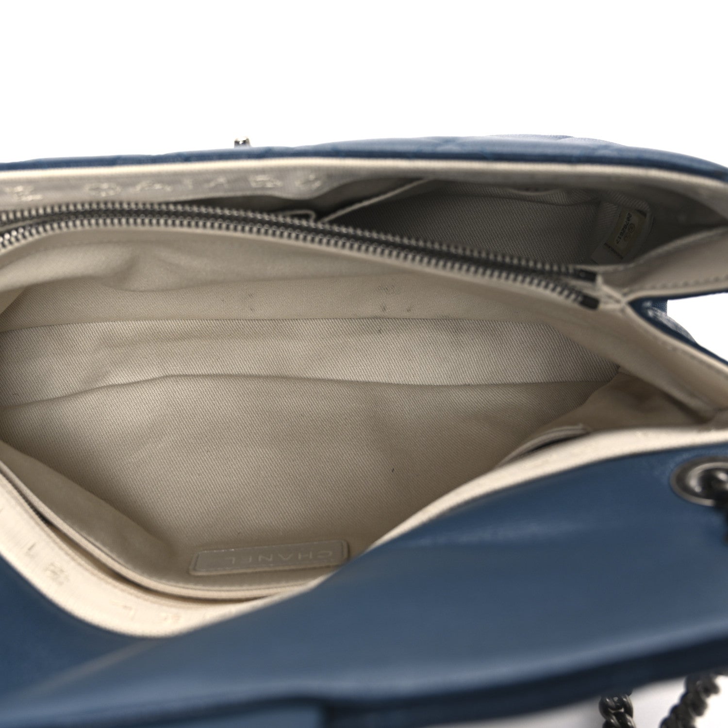 Goatskin Quilted Medium Flap Blue