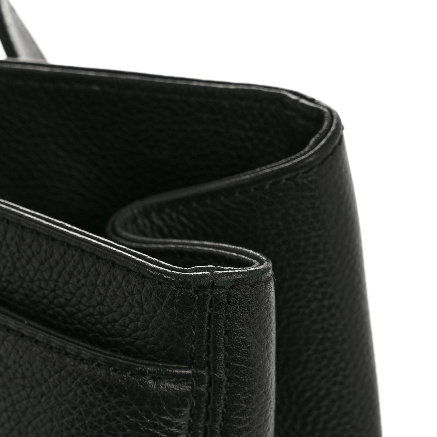 Calfskin Cerf Executive Shopper Tote Black