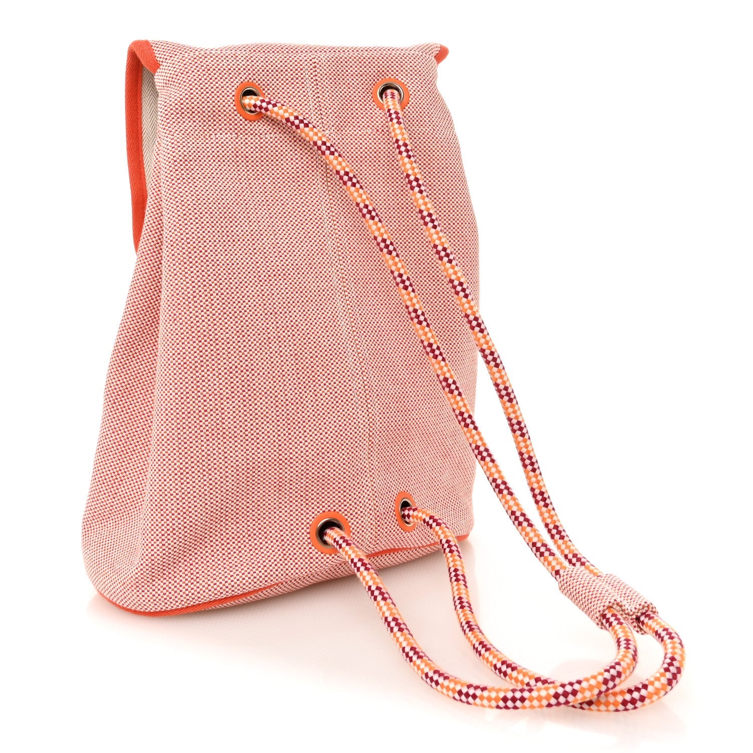 H Canvas Embroidered Les Cabanes Backpack Orange Framboise
