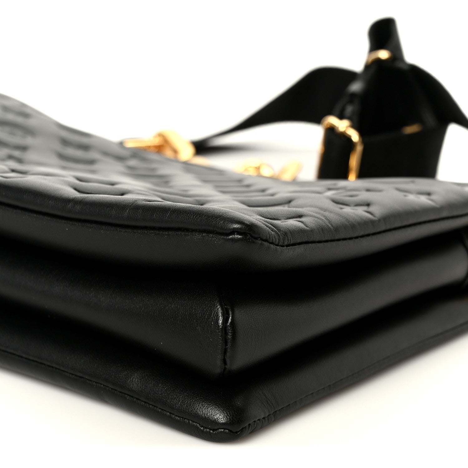 Lambskin Embossed Monogram Coussin MM Black