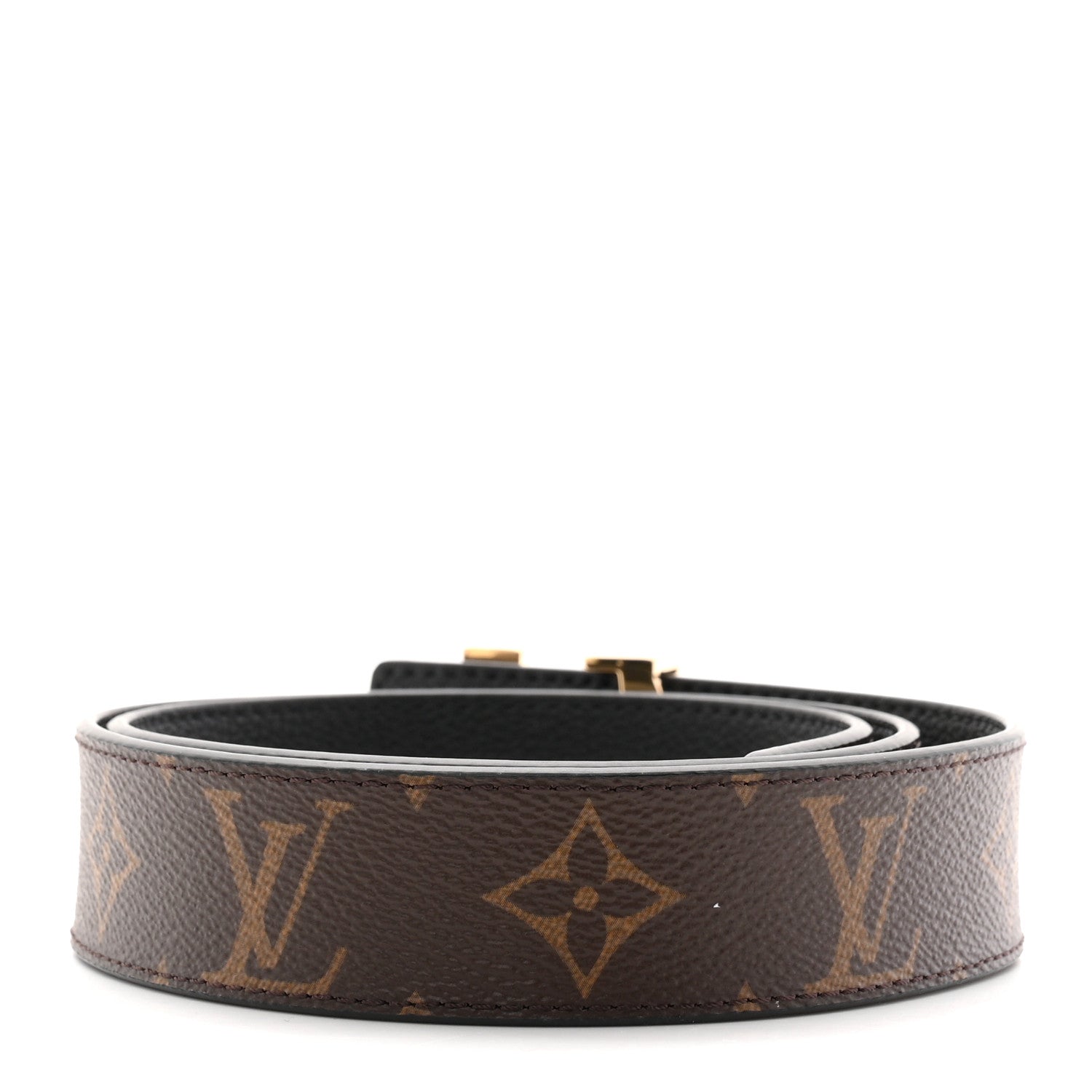 Calfskin Monogram 30mm LV Initiales Reversible Belt 75 30 Black