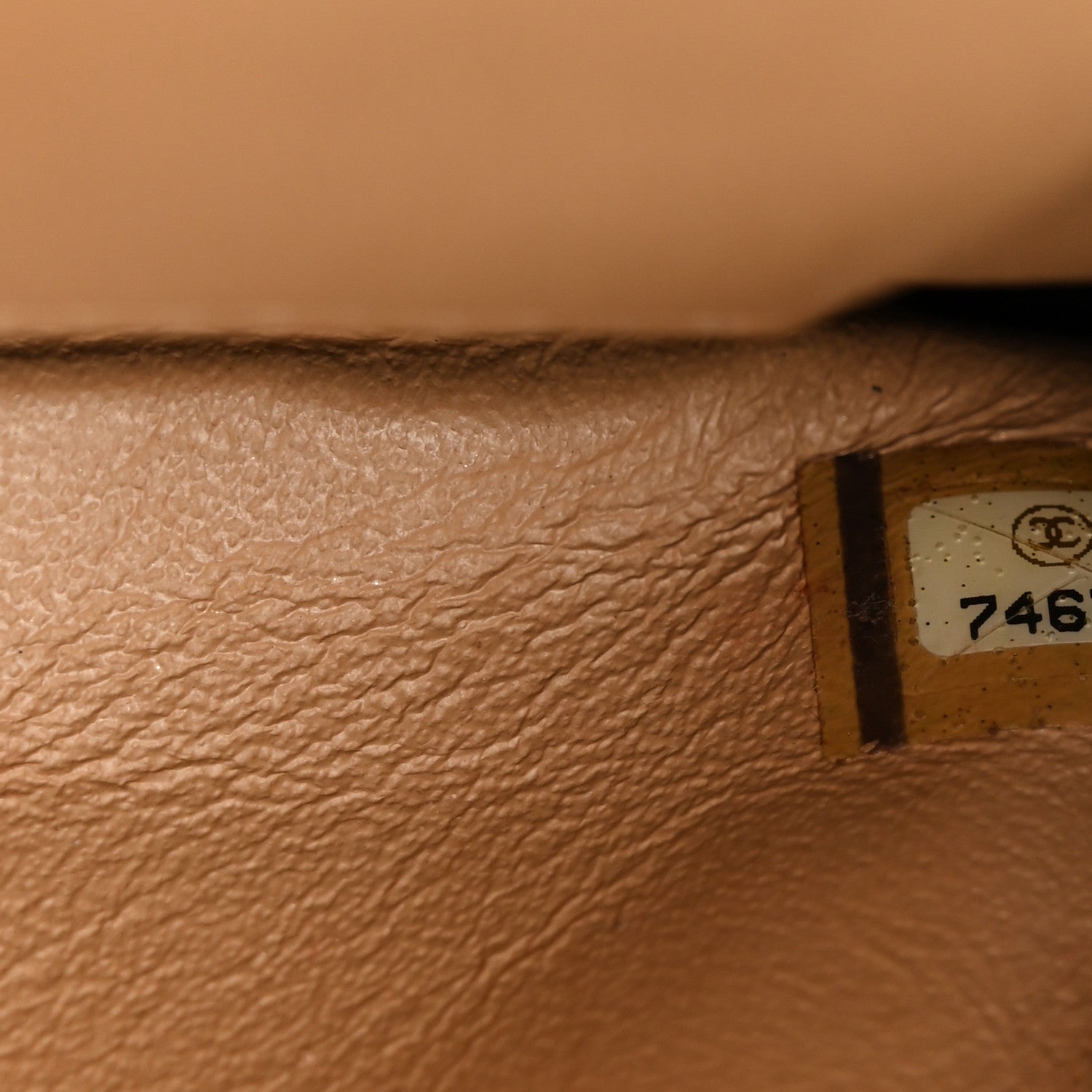 Lambskin Quilted Chocolate Bar Wristlet Beige