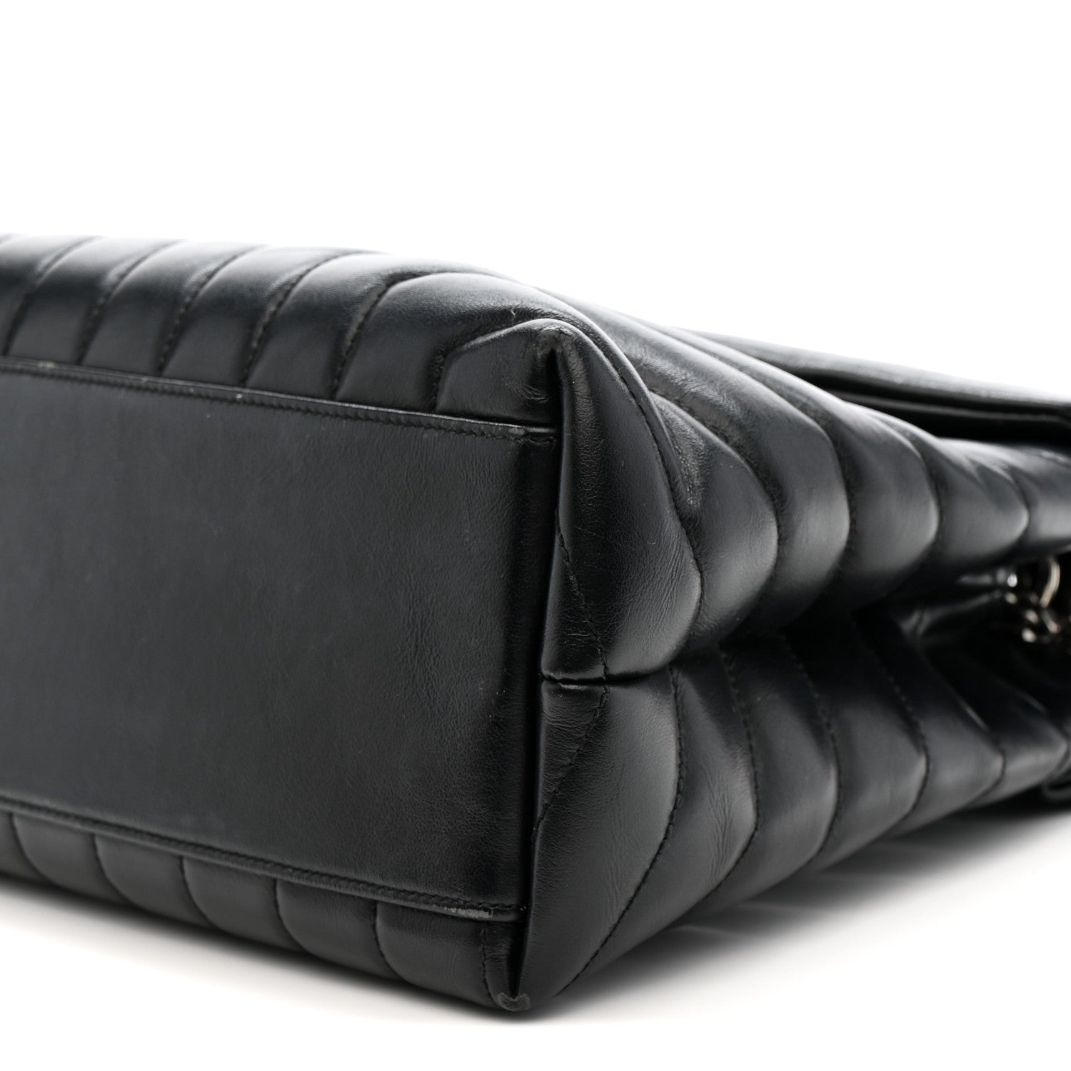 Calfskin Y Quilted Monogram Medium Loulou Chain Satchel Black