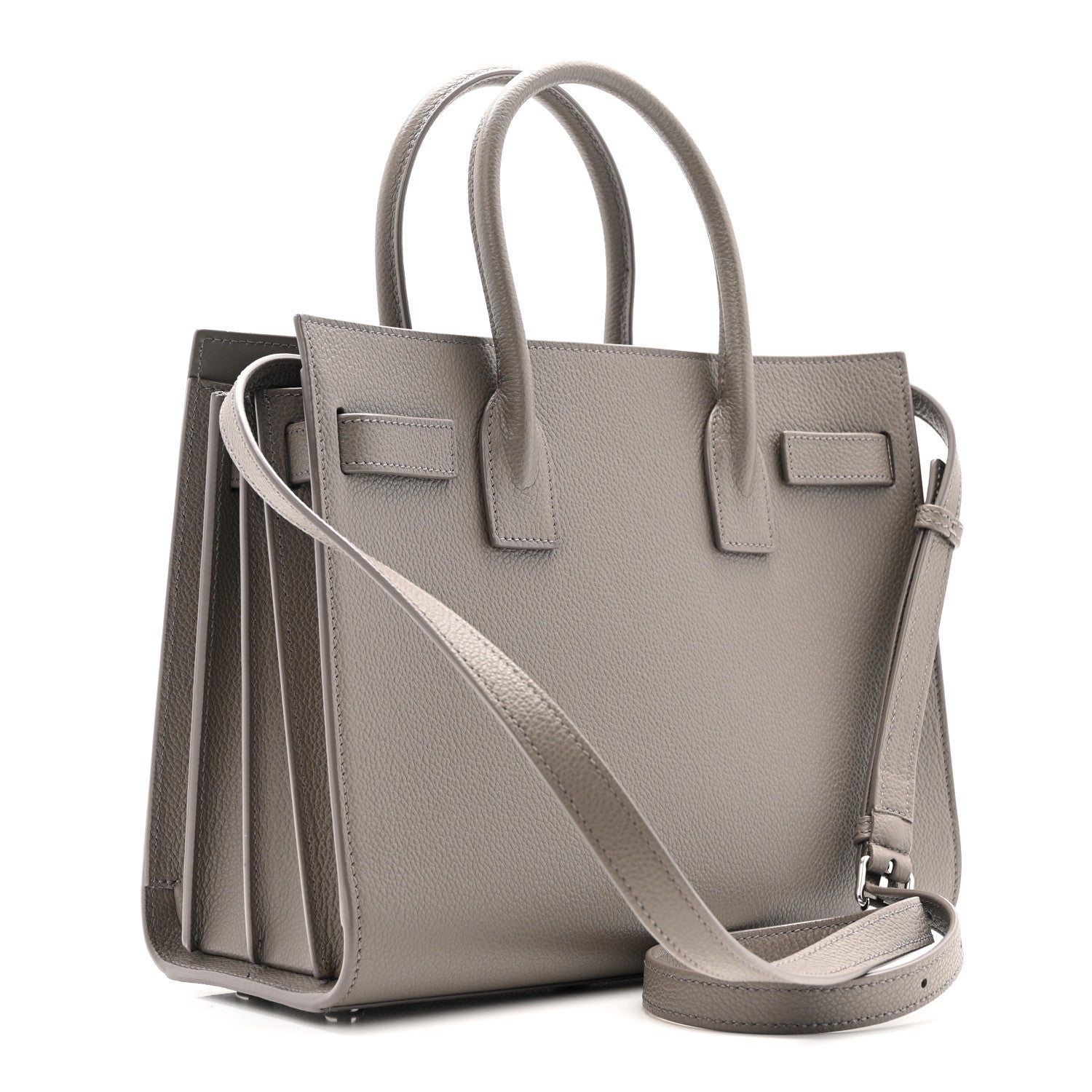 Grained Calfskin Baby Sac De Jour Fog