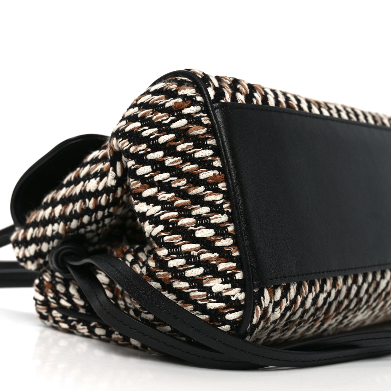 Tweed Calfskin Urban Essentials Small Shopping Bag Black Multicolor