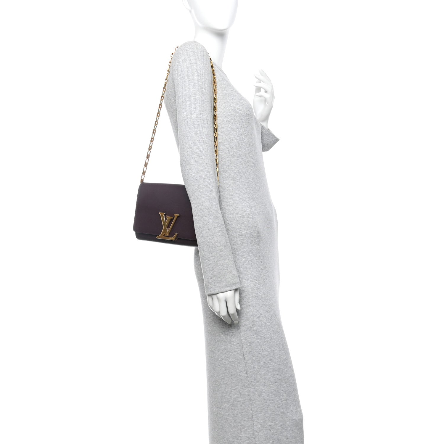 Calfskin Chain Louise GM Amarante