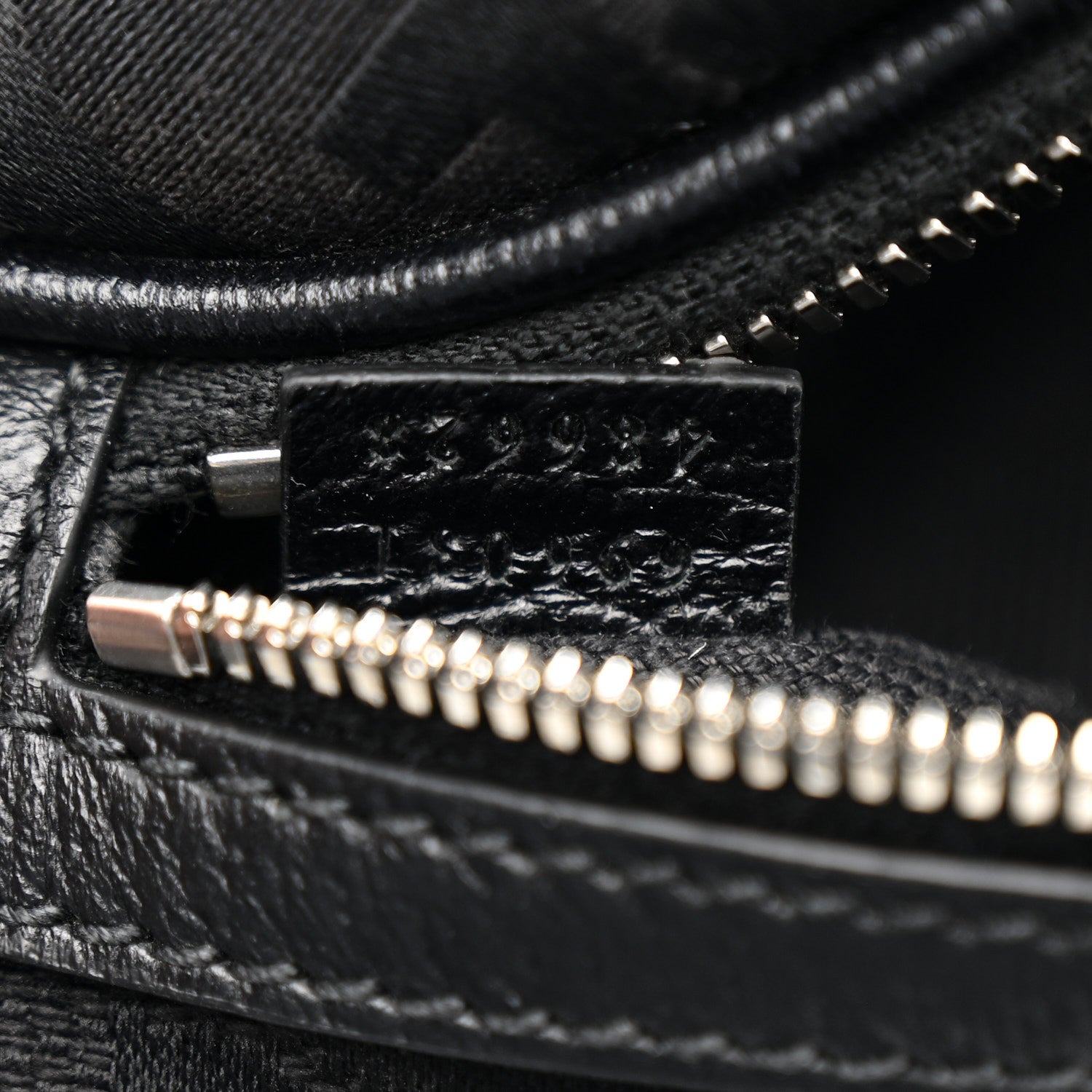 Monogram Jumbo GG Textured Dollar Calfskin Web Belt Bag Black