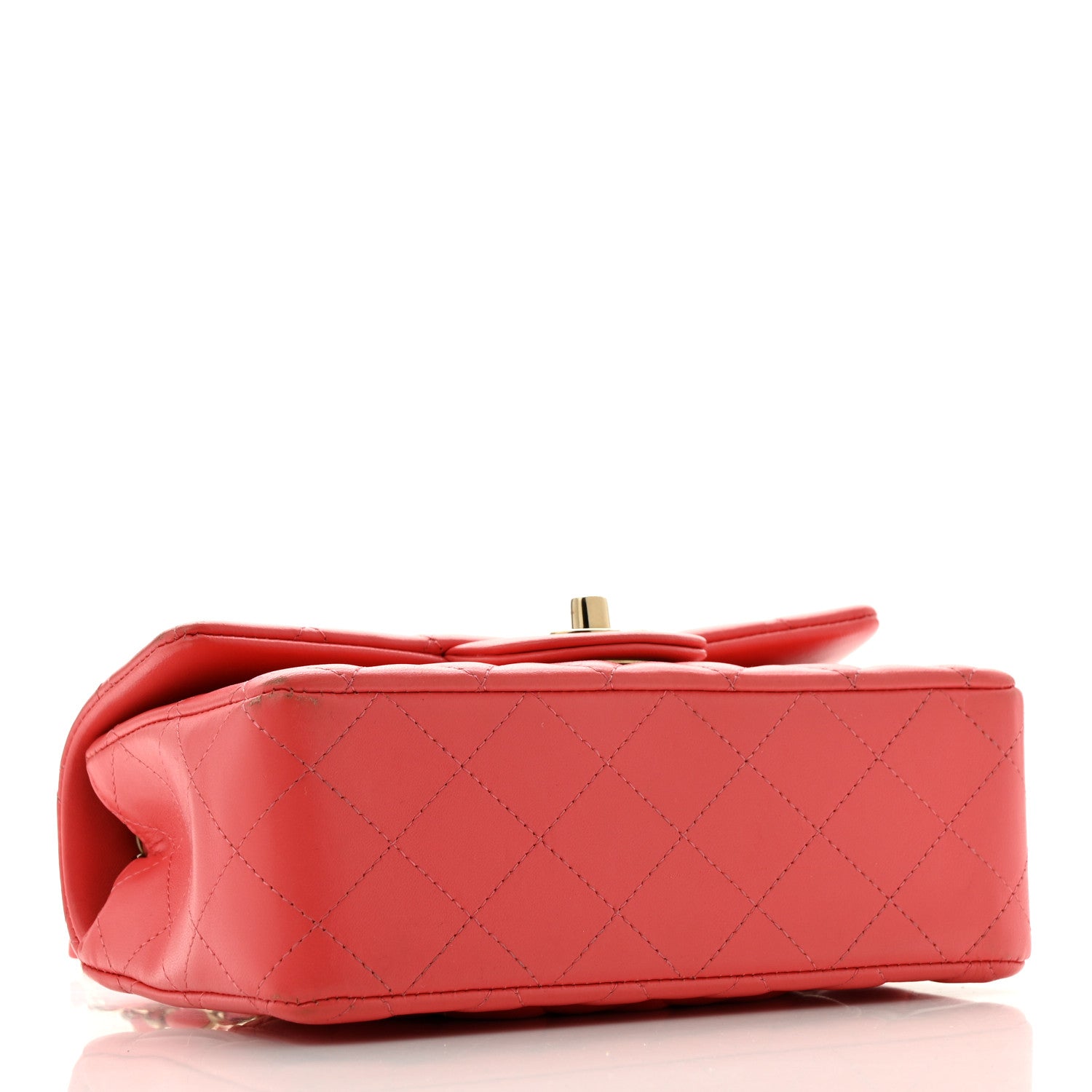 Lambskin Quilted Mini Rectangular Flap Pink