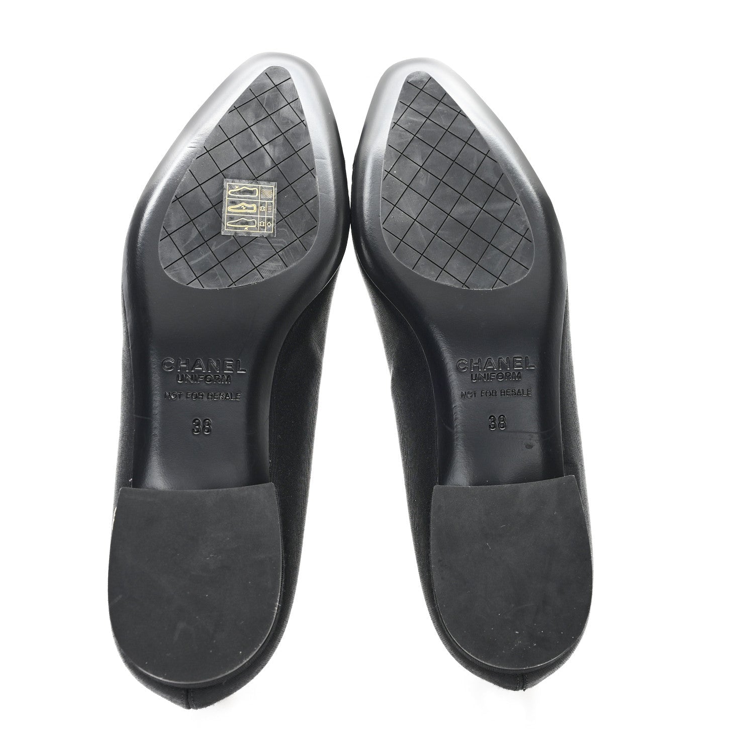 Grosgrain Cap Toe Uniform Ballerina Flats 38 Black