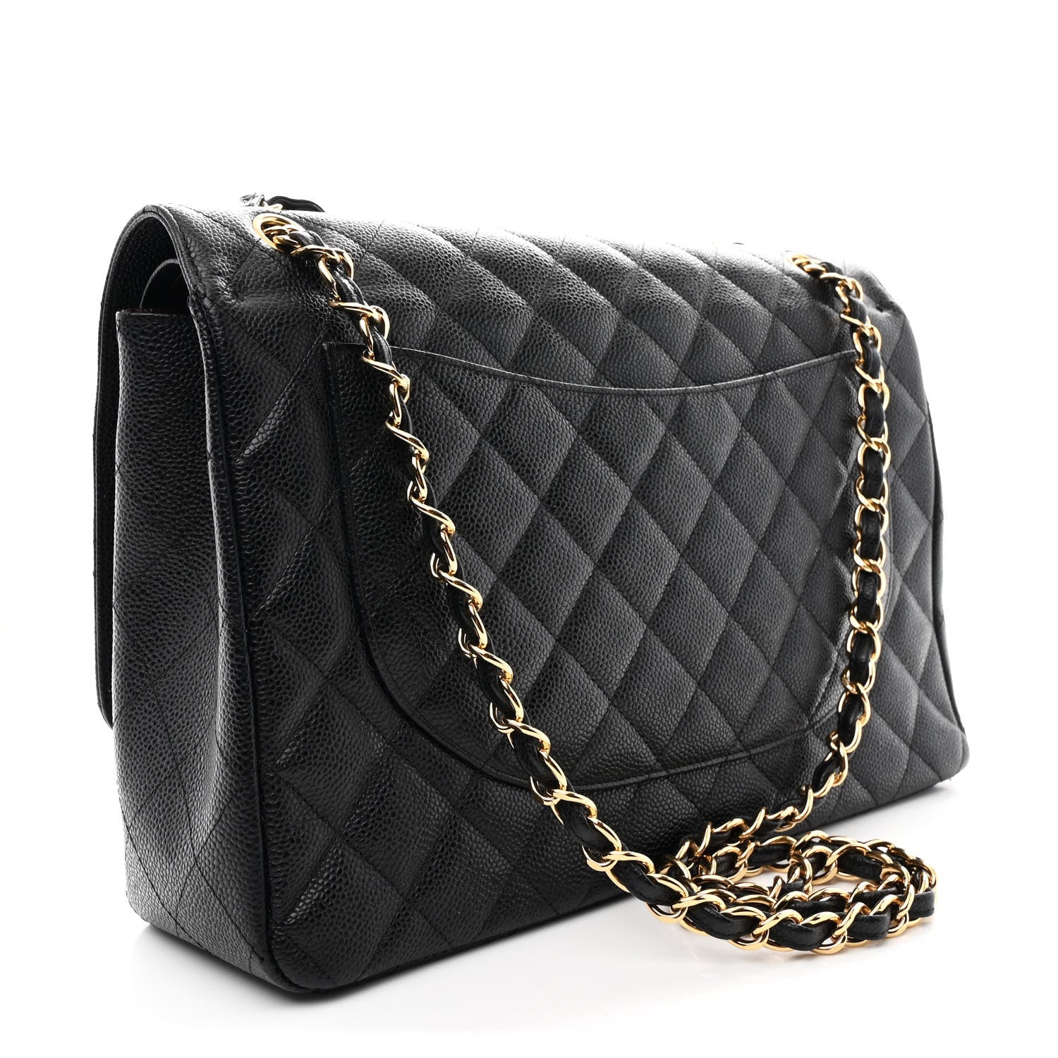 Caviar Quilted Maxi Double Flap Black