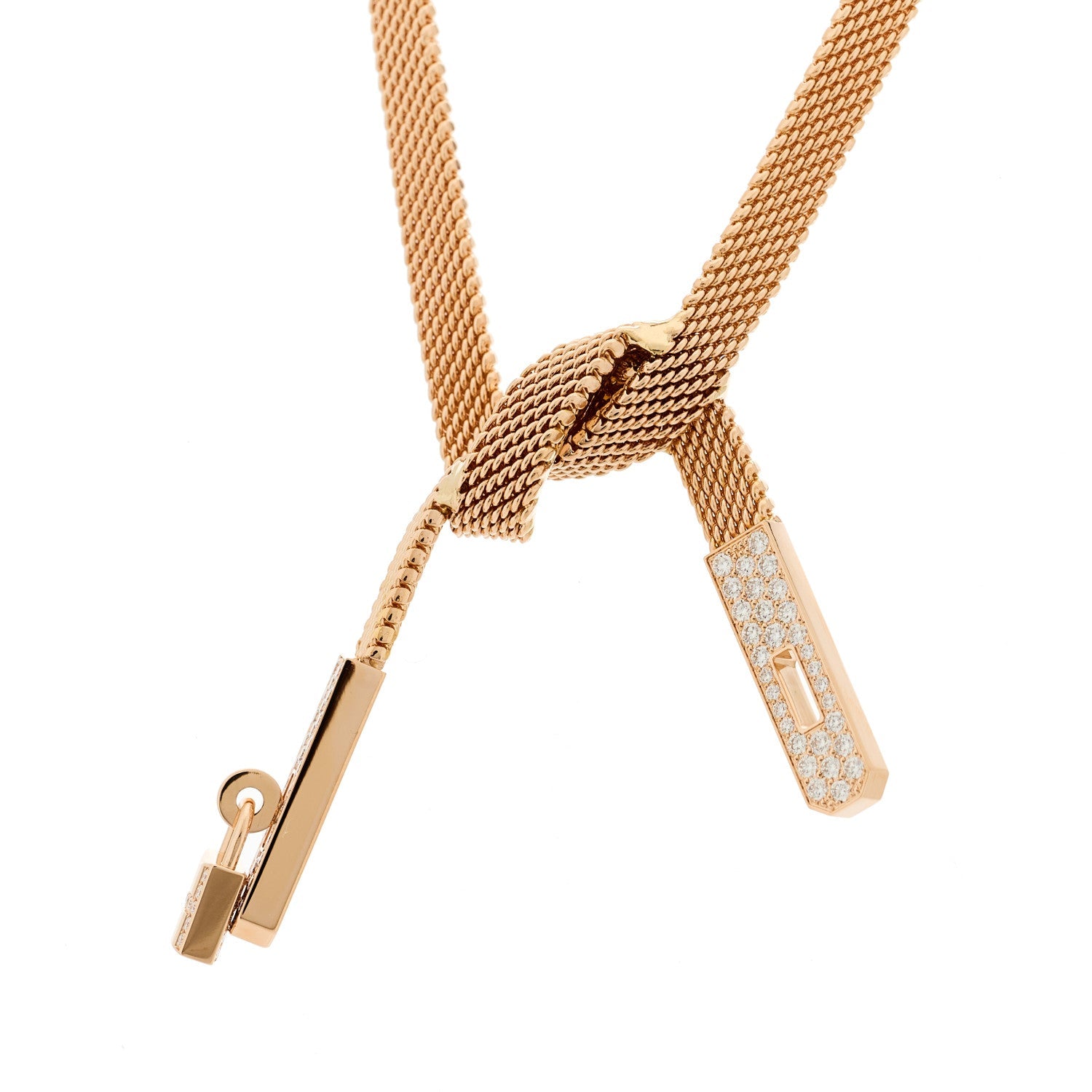 18K Rose Gold Diamond Kelly Gavroche Necklace