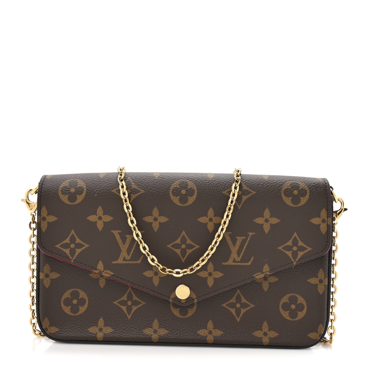 Monogram Pochette Felicie Chain Wallet Fuchsia