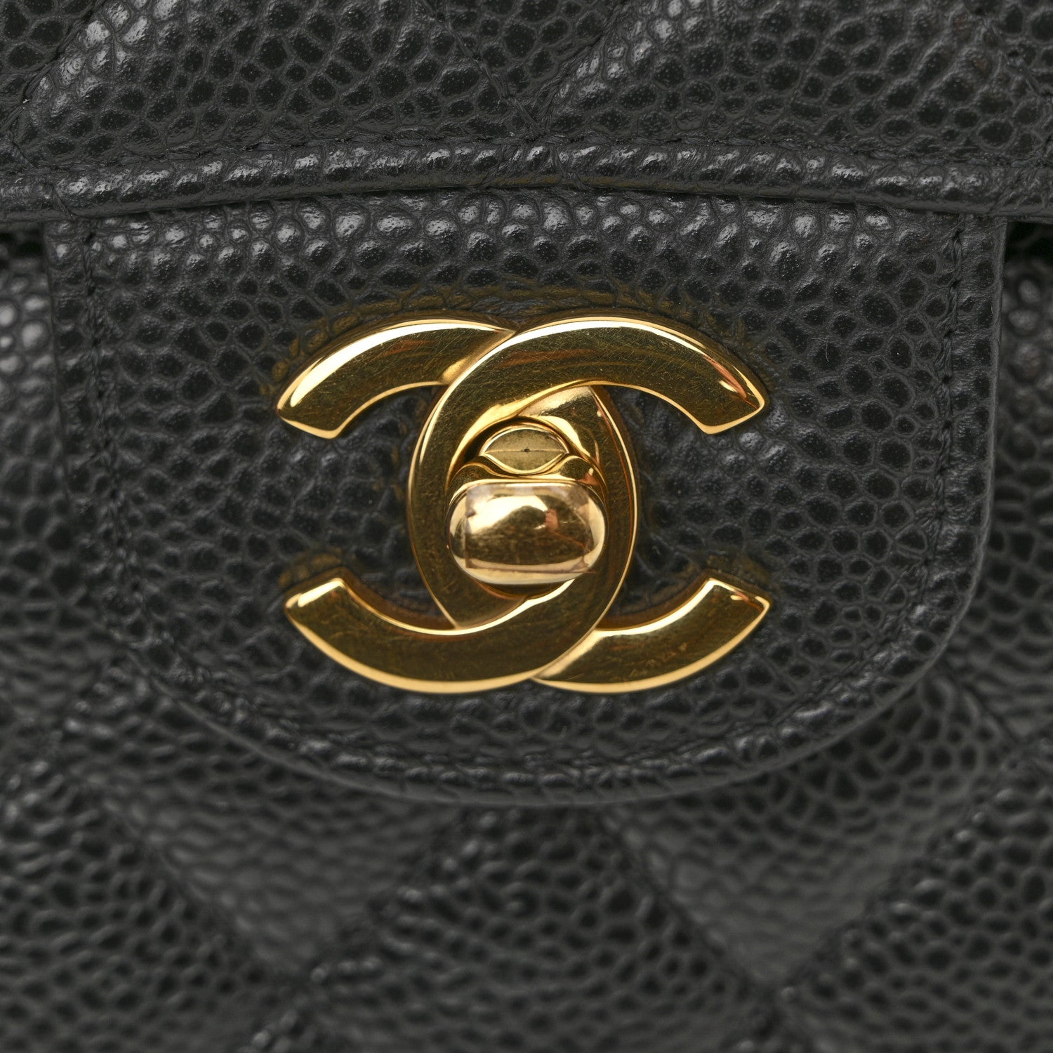 Caviar Quilted Small Double Flap Black