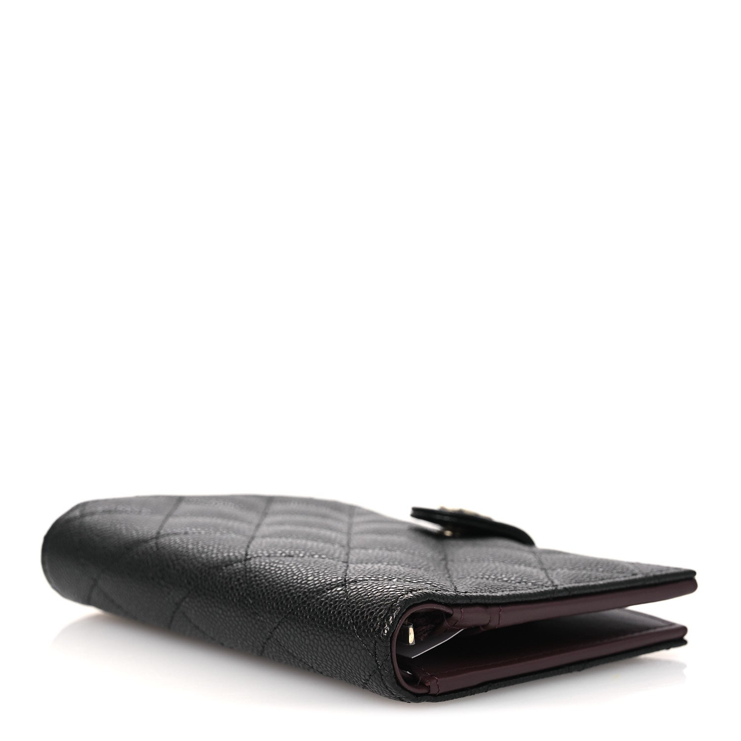 Caviar Quilted Passport Holder Black