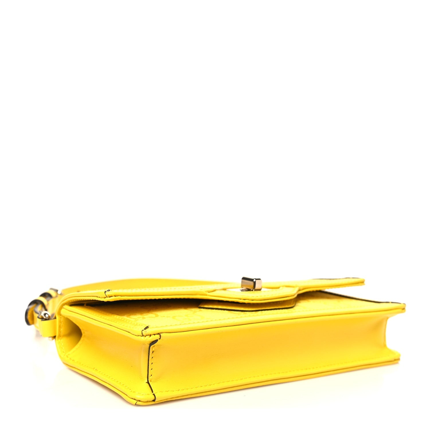 GG Monogram Scratch Lux Calfskin Mini Luce Shoulder Bag Yellow
