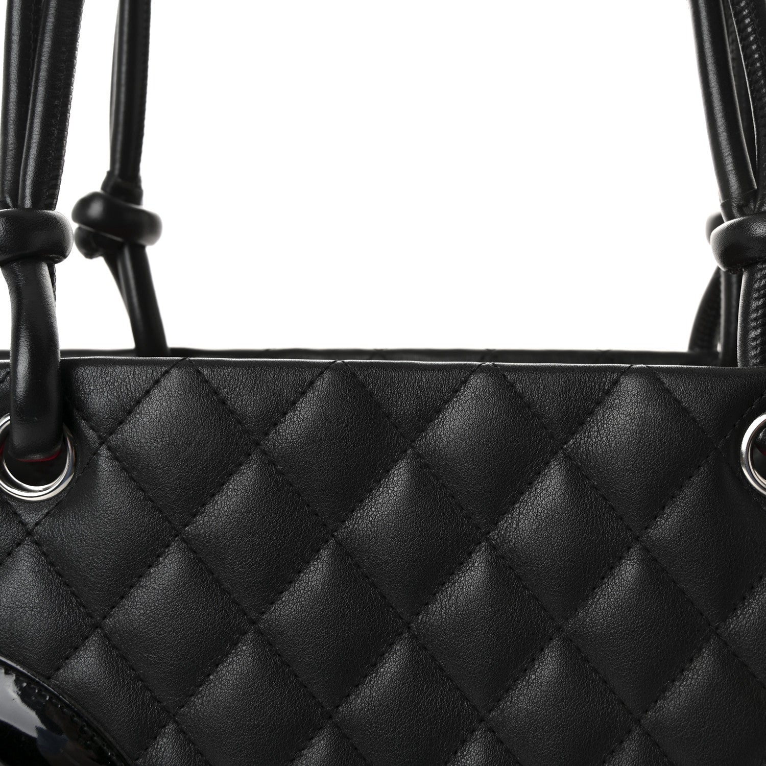 Calfskin Quilted Large Cambon Tote Black