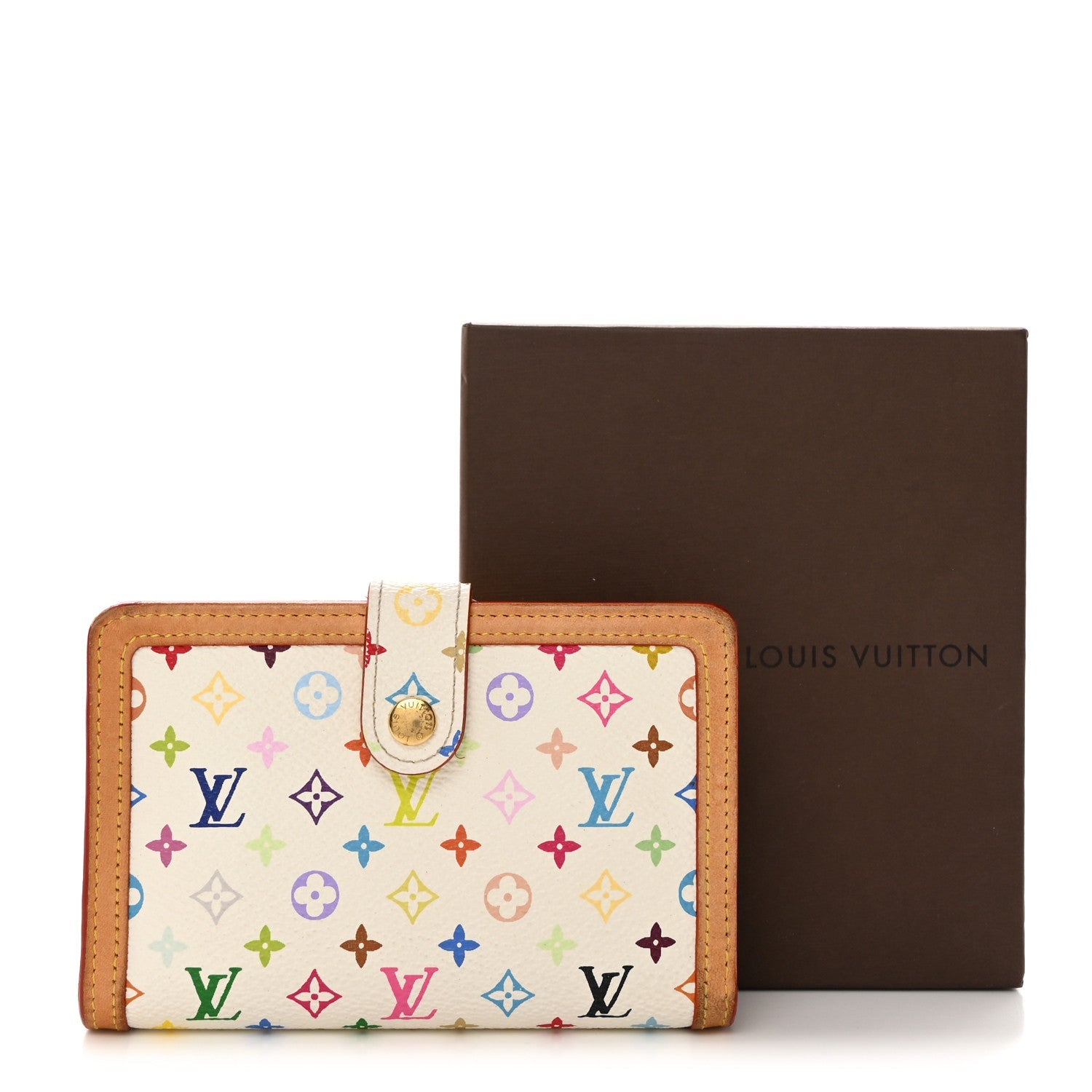 Monogram Multicolor French Purse Wallet White