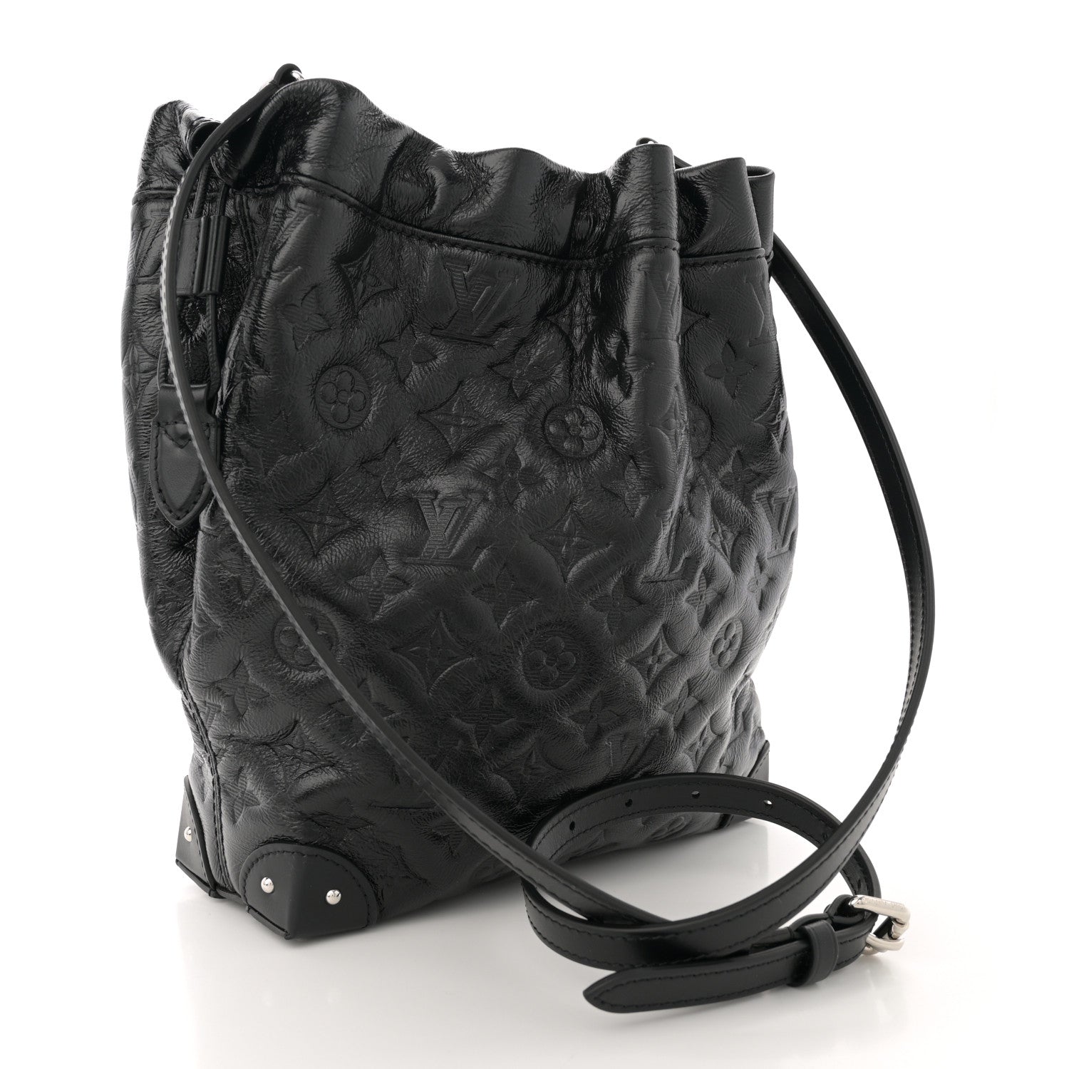 Lambskin Monogram Shadow Coussin Noe Trunk PM Black