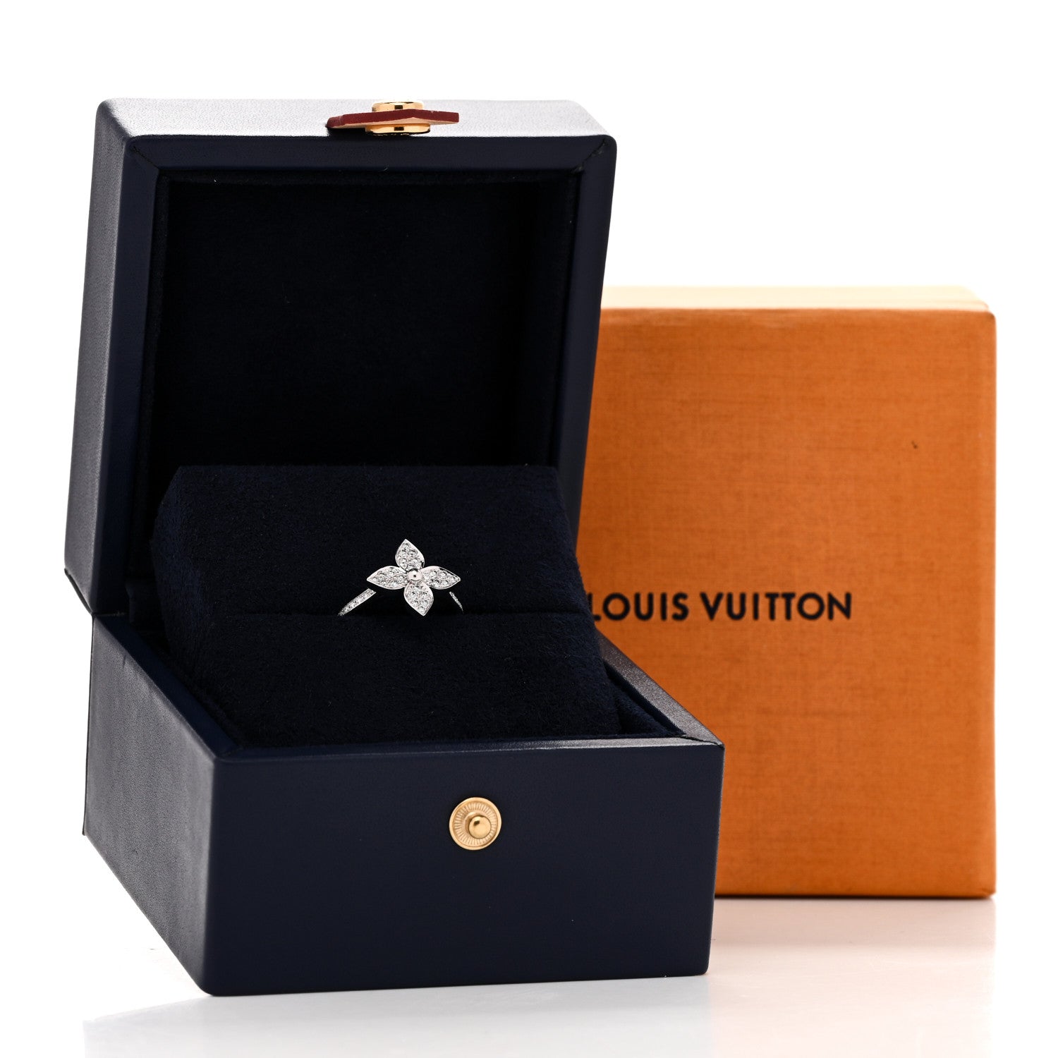 18K White Gold Diamond Star Blossom Ring 53 6.5