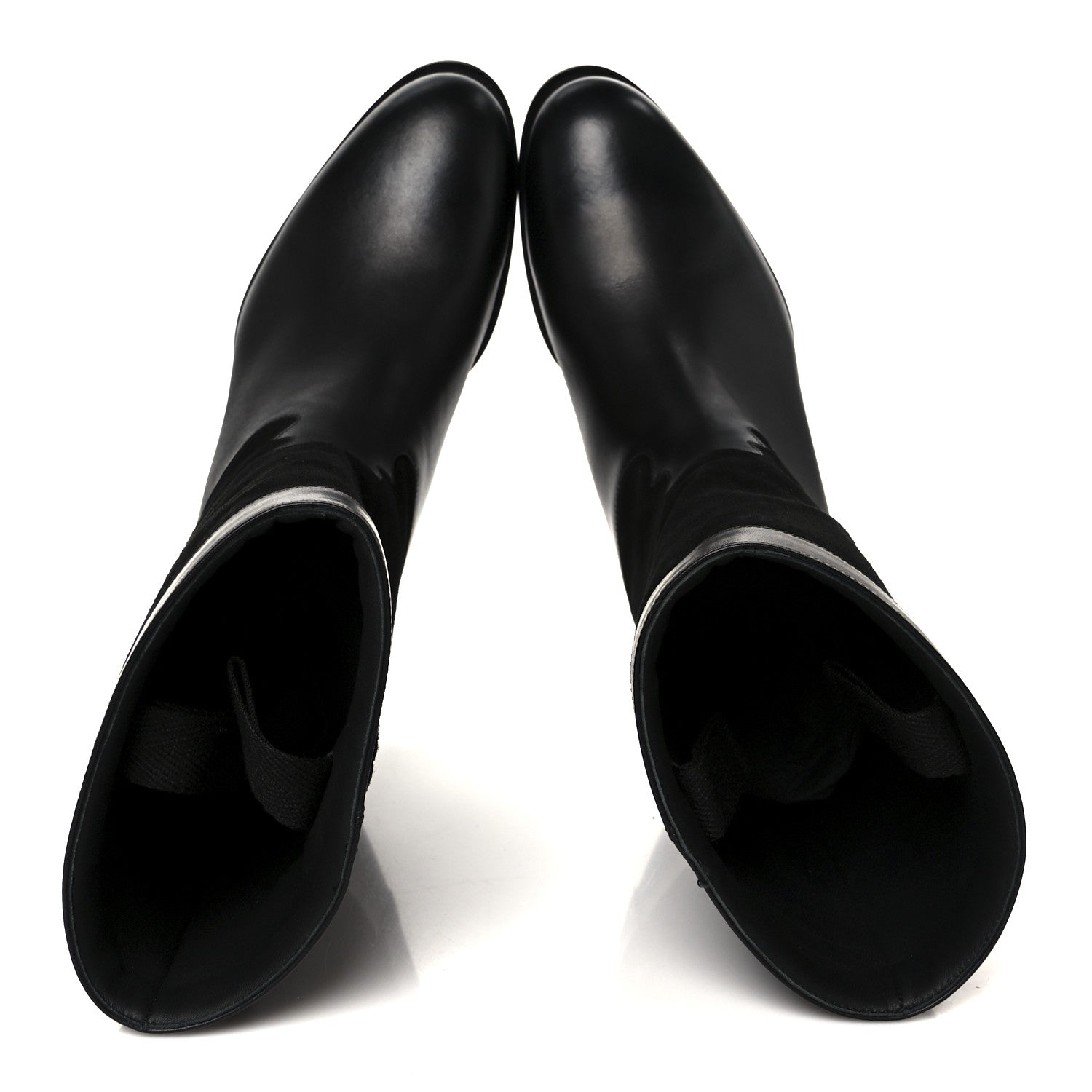 Suede Calfskin CC Short Boots 37.5 Black