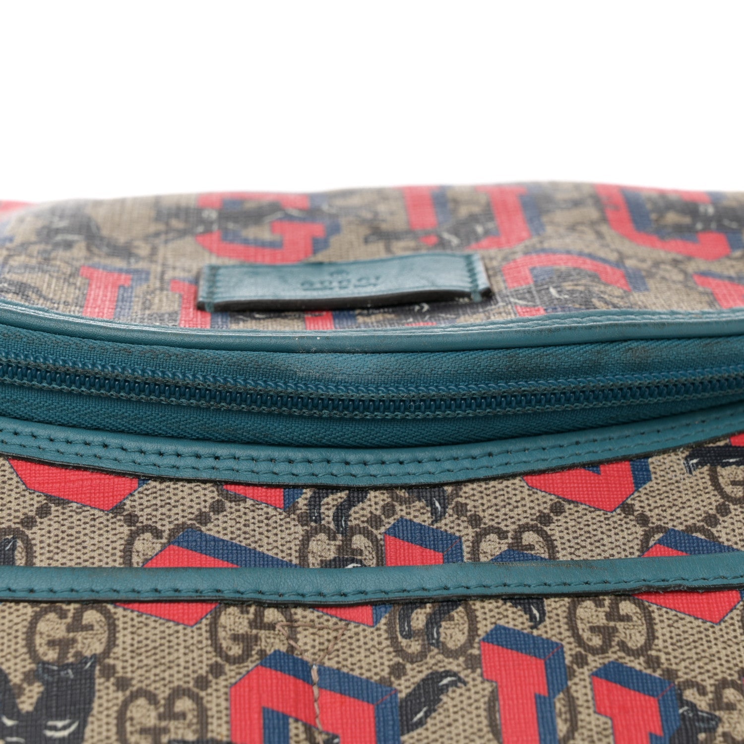 GG Supreme Monogram Gucci Wolf Diaper Bag Beige Red