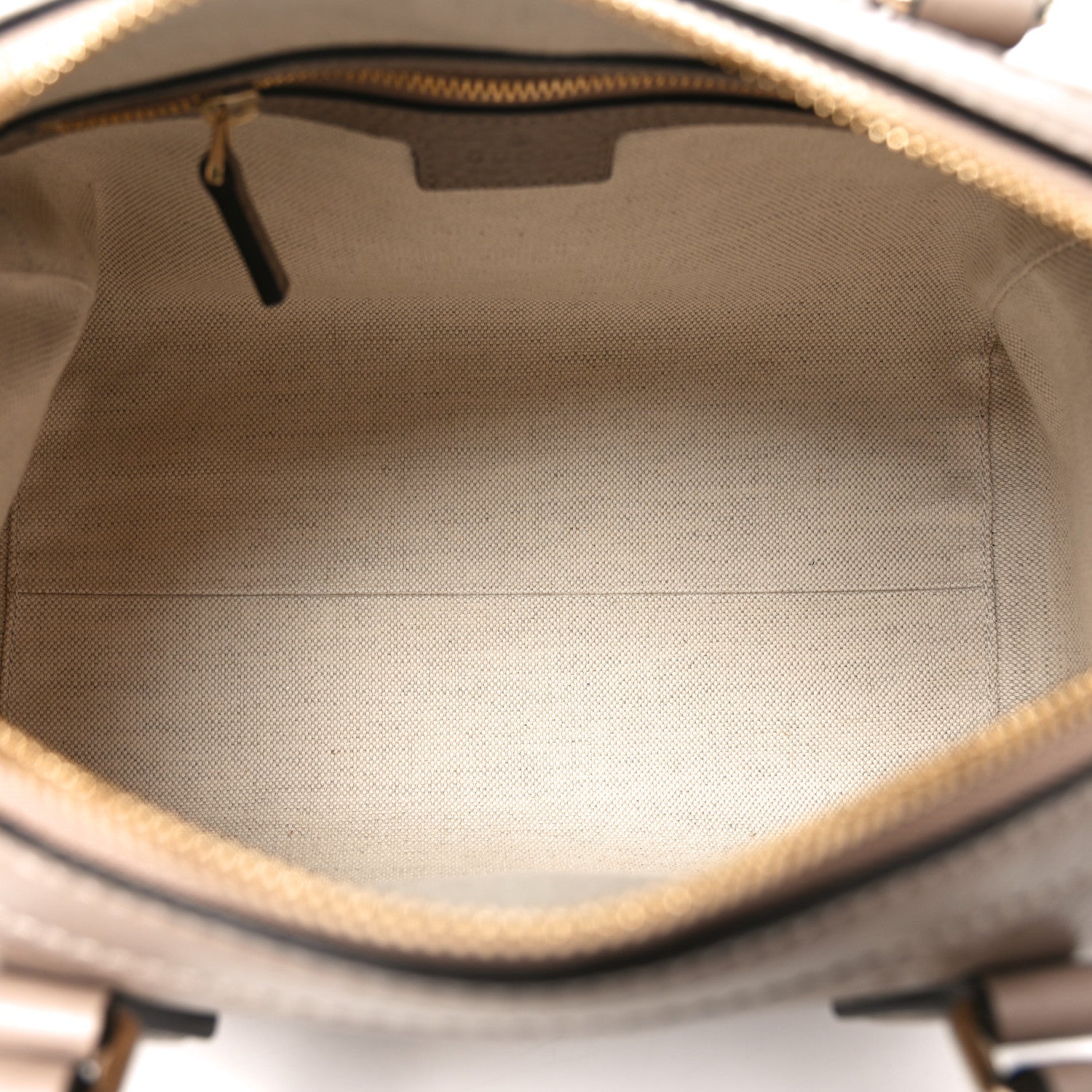 GG Grainy Calfskin Emblem Small Top Handle Bag Taupe