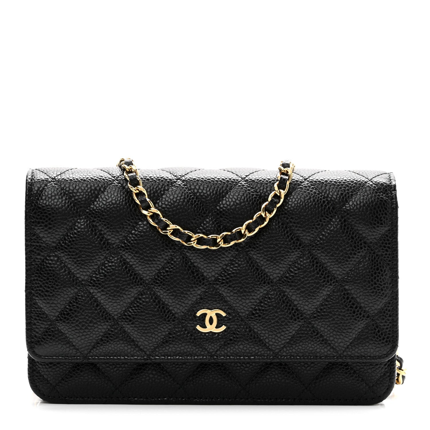 Caviar Quilted Wallet On Chain WOC Black