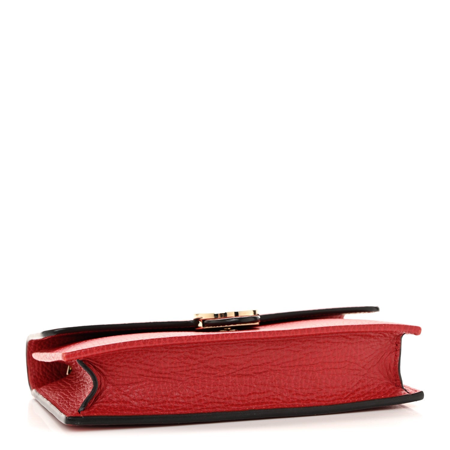 Dollar Calfskin Interlocking G Chain Wallet Red