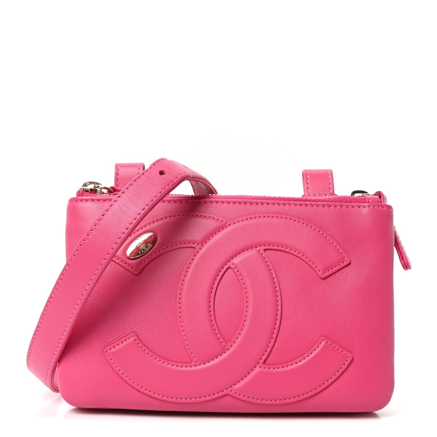 Lambskin CC Mania Waist Belt Bag Pink