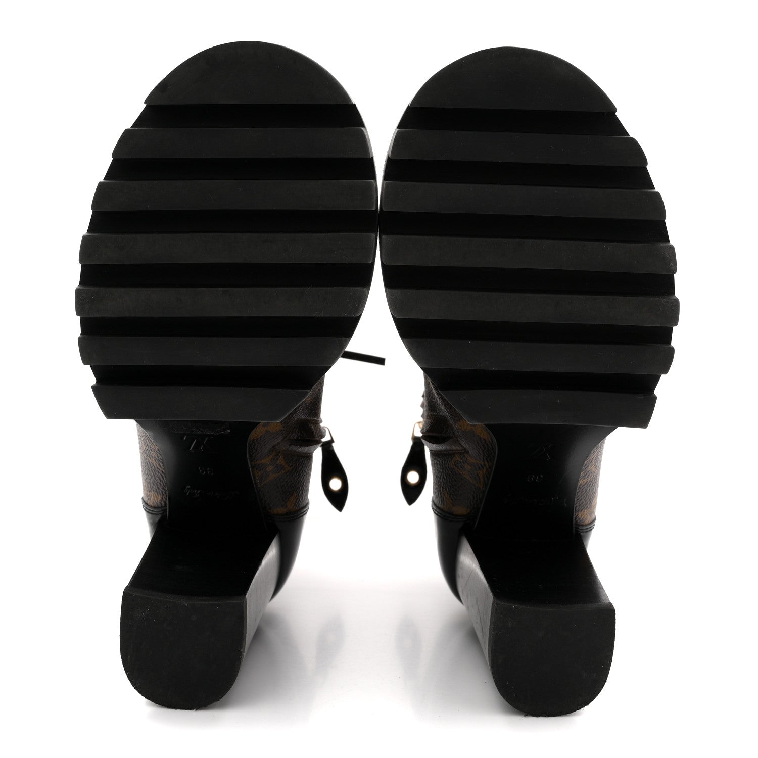 Patent Calfskin Monogram Star Trail Ankle Boots 39 Black