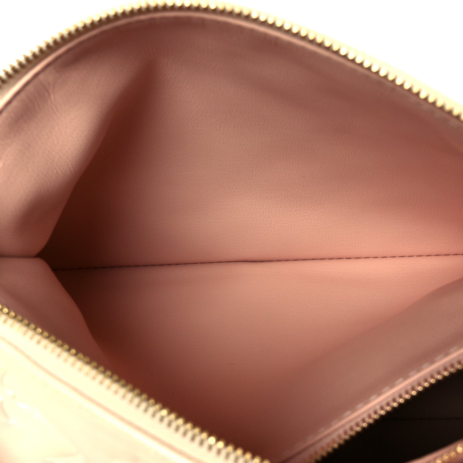 Pearlescent Lambskin Embossed Monogram Coussin PM Beige Rose