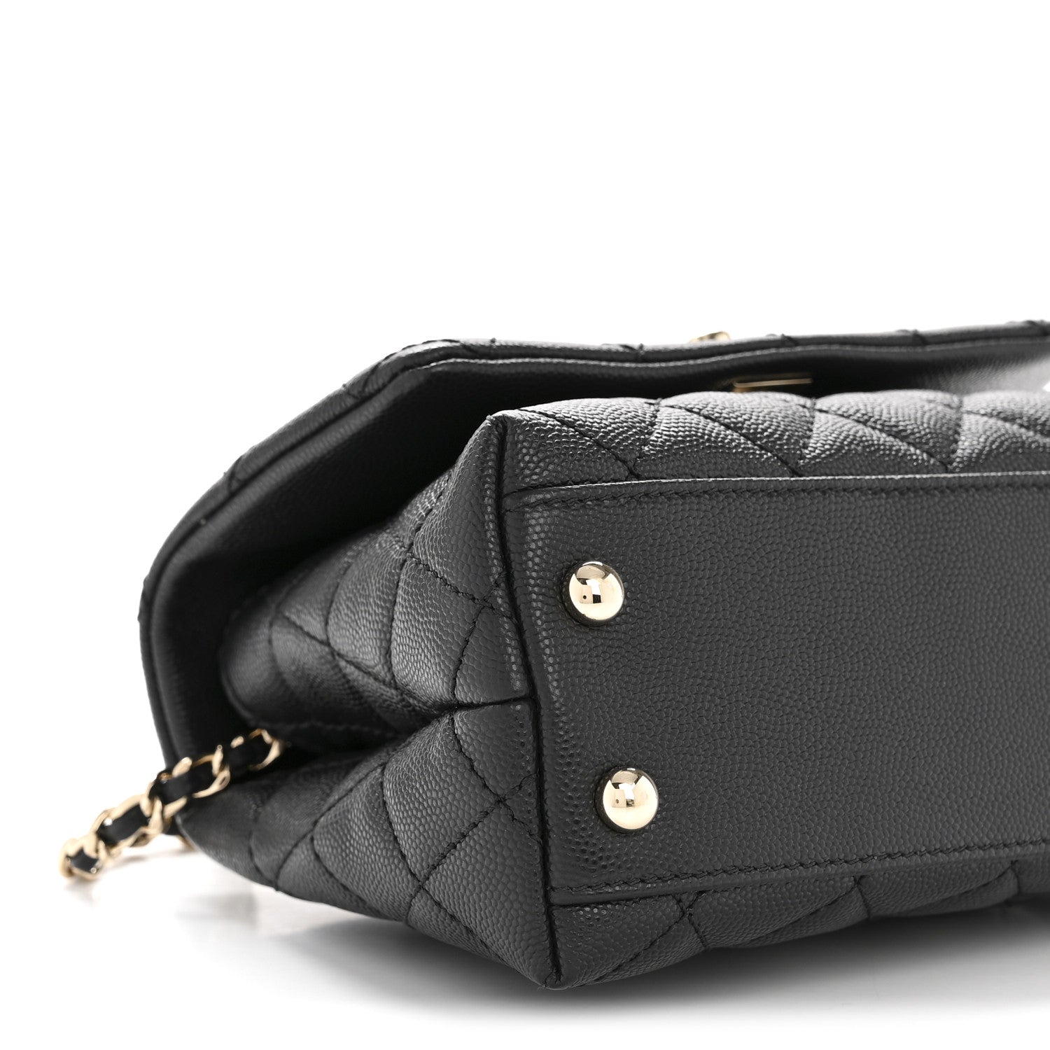 Caviar Quilted Extra Mini Coco Handle Flap Black