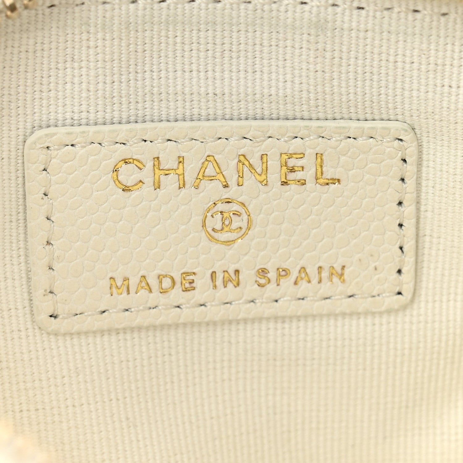 Caviar Quilted Small Pouch White