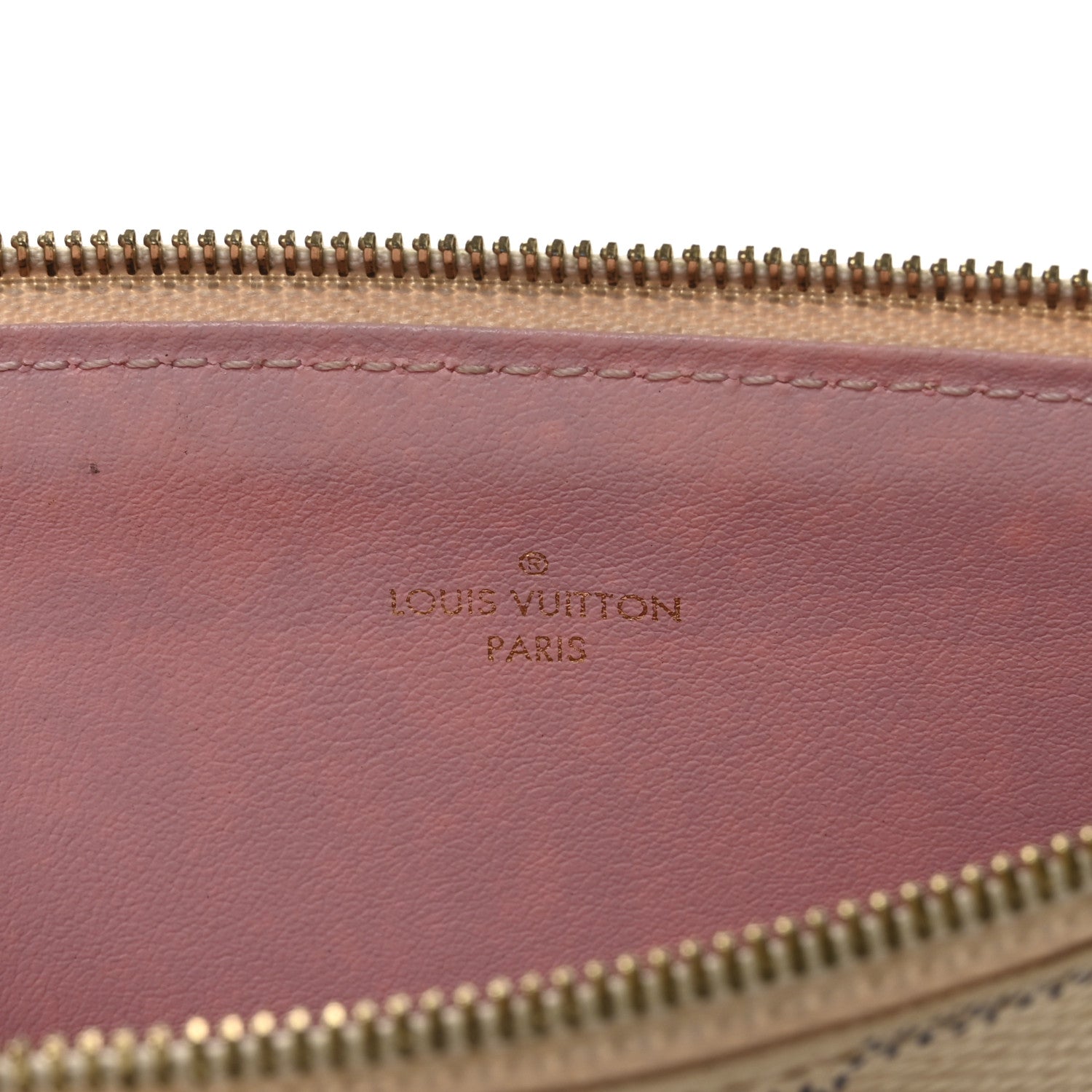 Damier Azur Felicie Chain Wallet Zippered Insert Rose Ballerine