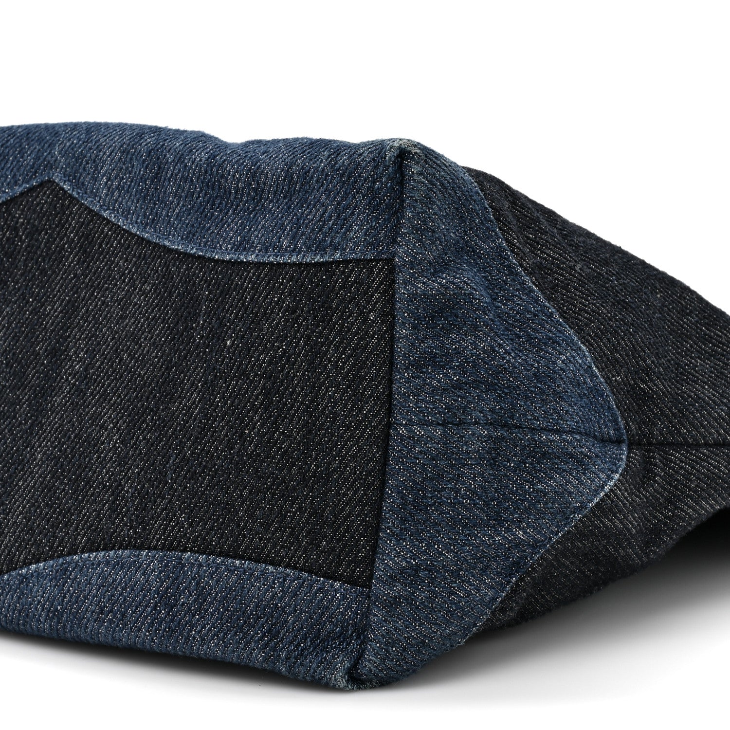 Denim Large Two Tone CC Shopping Tote Blue