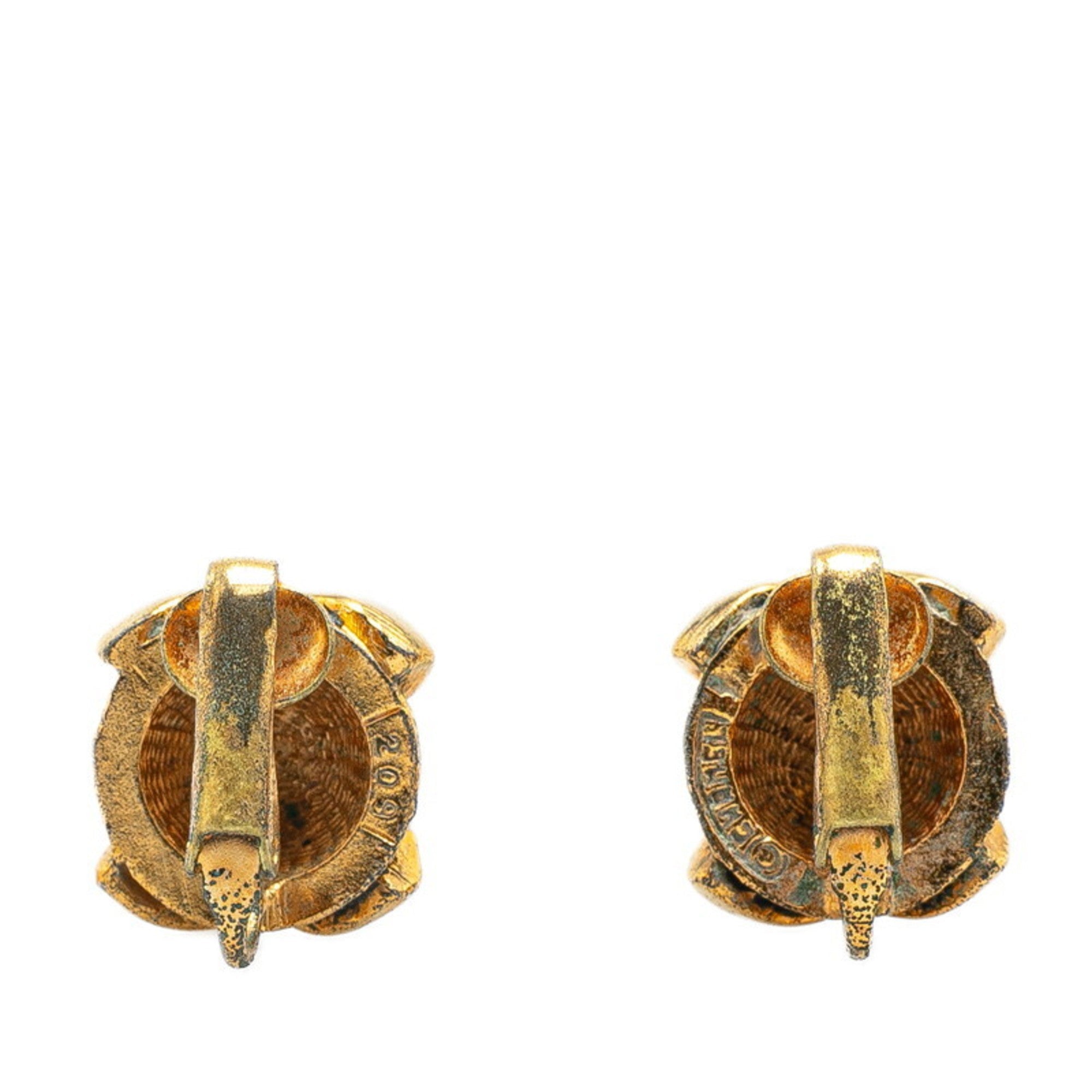 CC Logo Clip-On Earrings Metal Gold-Tone Metal