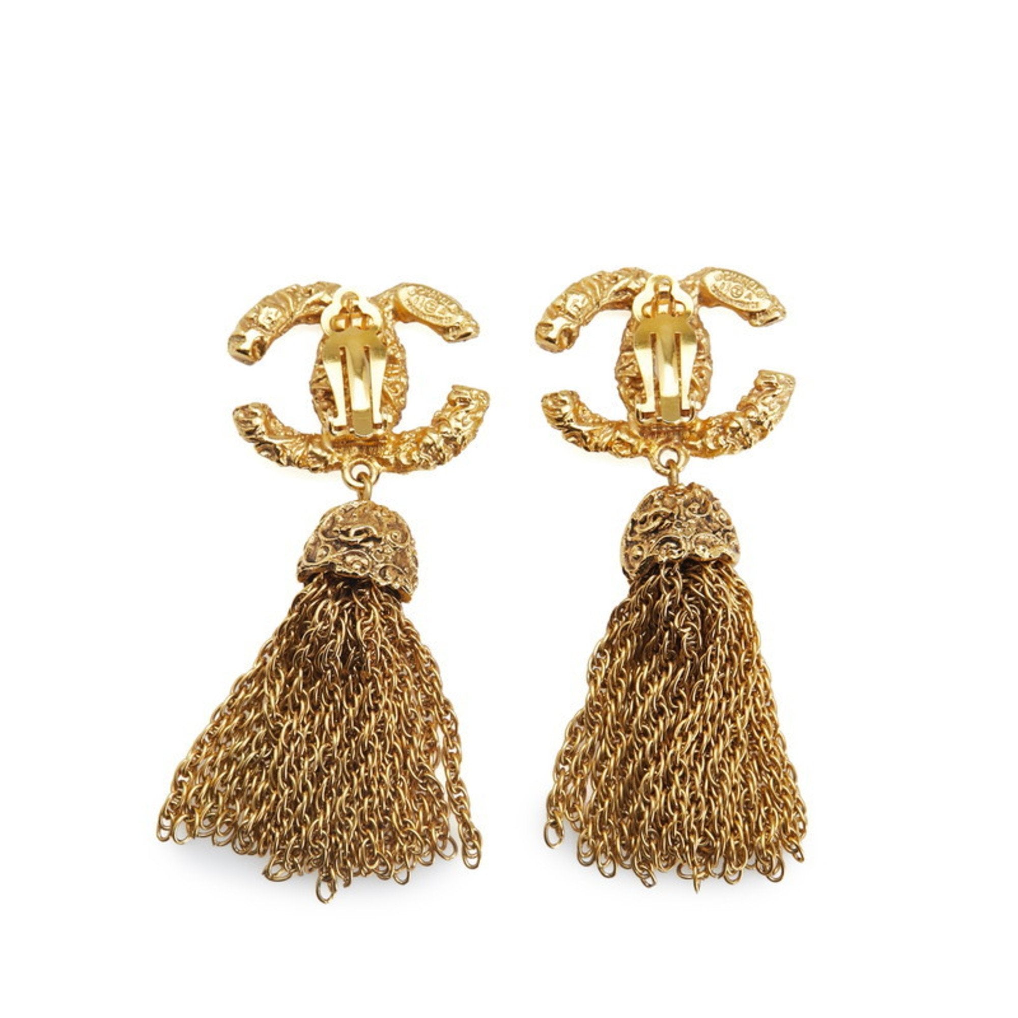 CC Logo Clip-On Earrings Metal Gold-Tone Metal