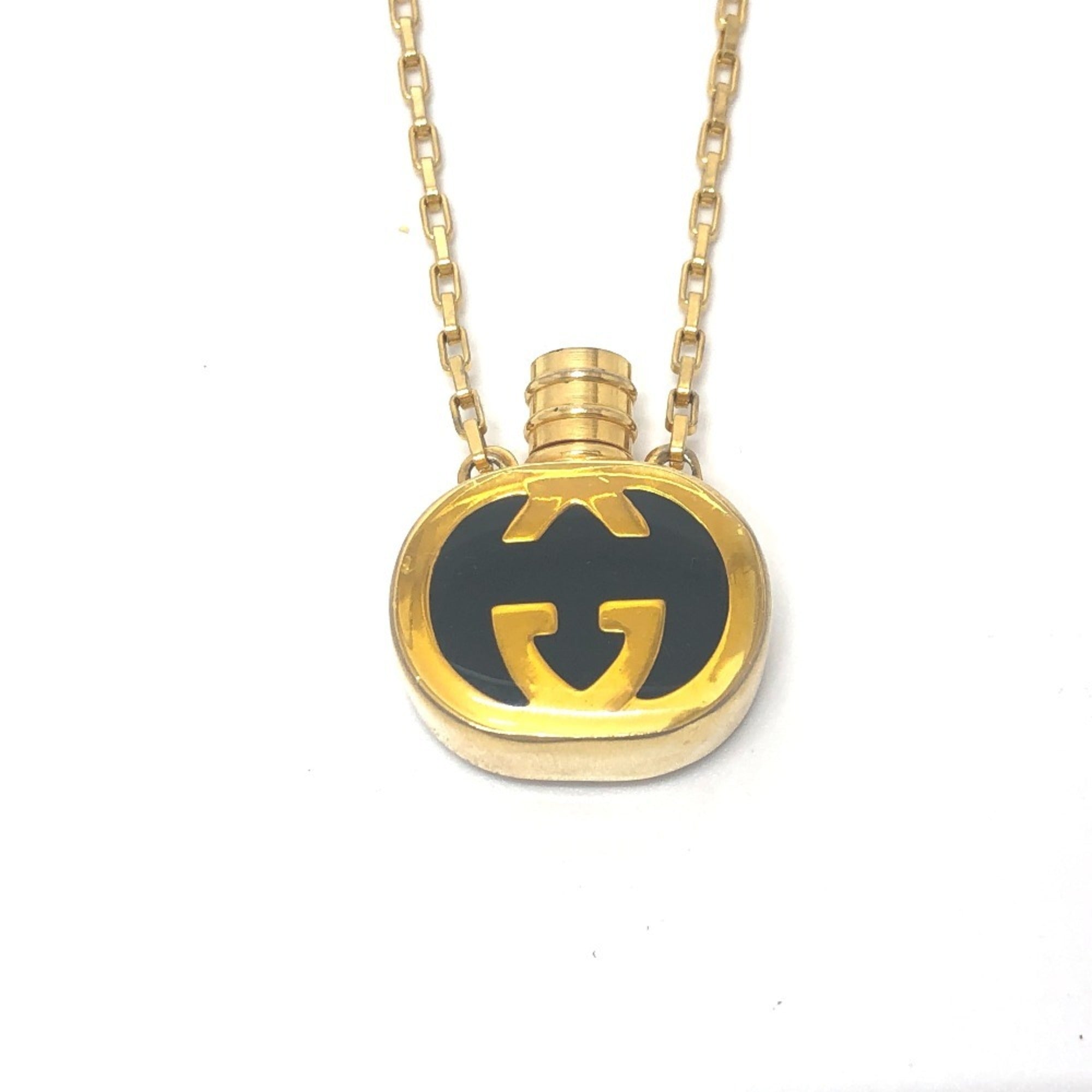 GG Perfume Bottle Chain Pendant Necklace Gold Small
