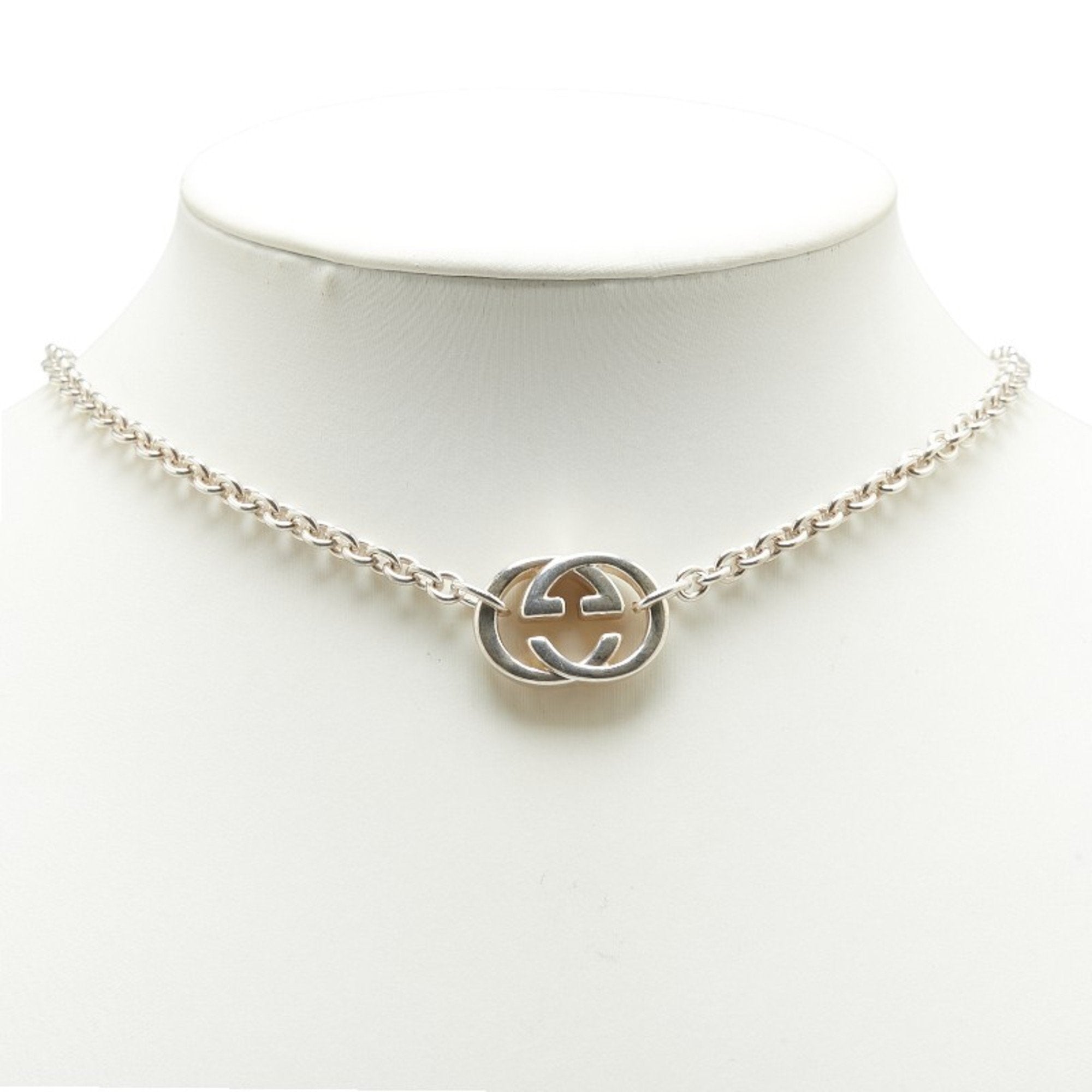 Interlocking G Pendant Necklace Sterling Silver