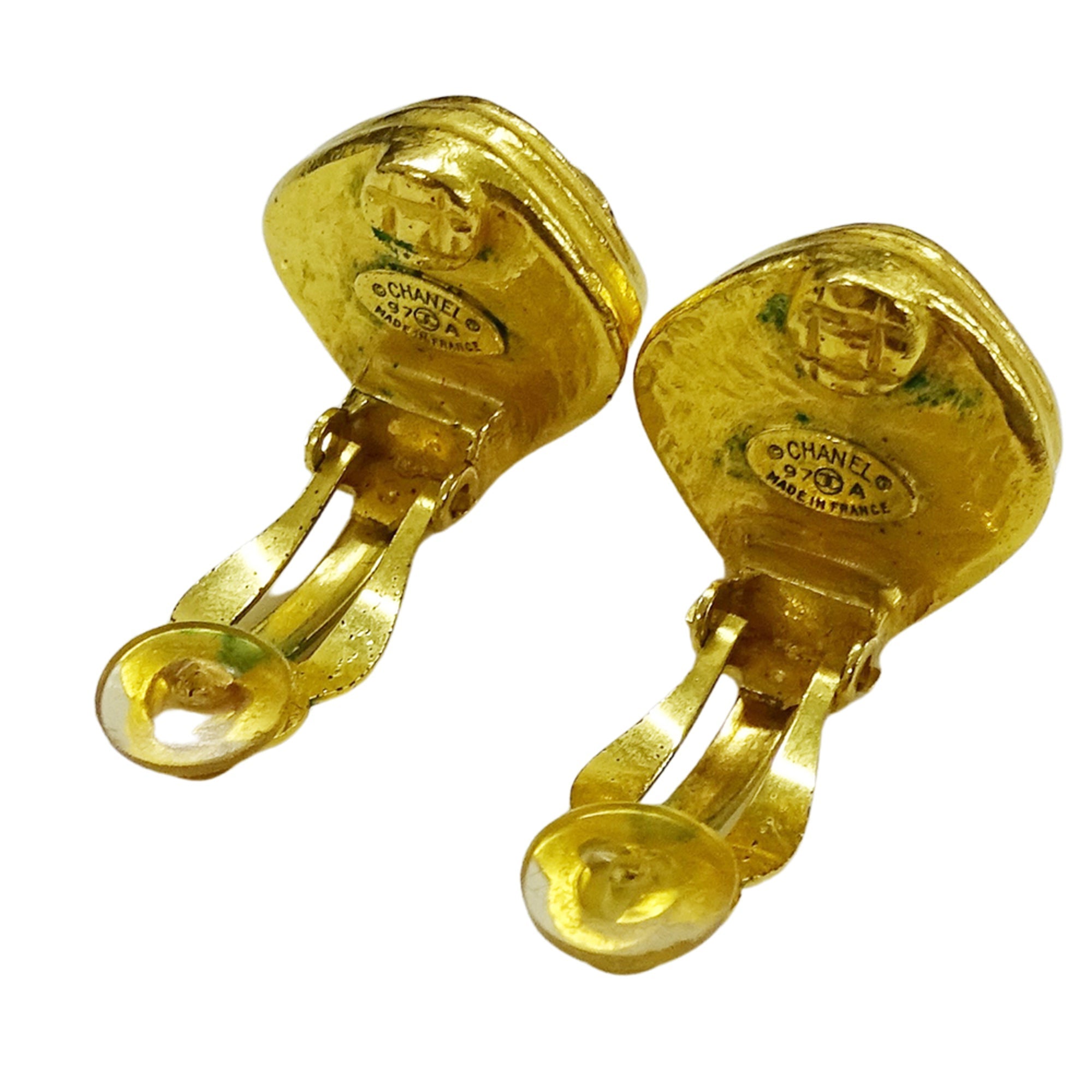 CC Logo Clip-On Earrings Metal Gold-Tone Metal