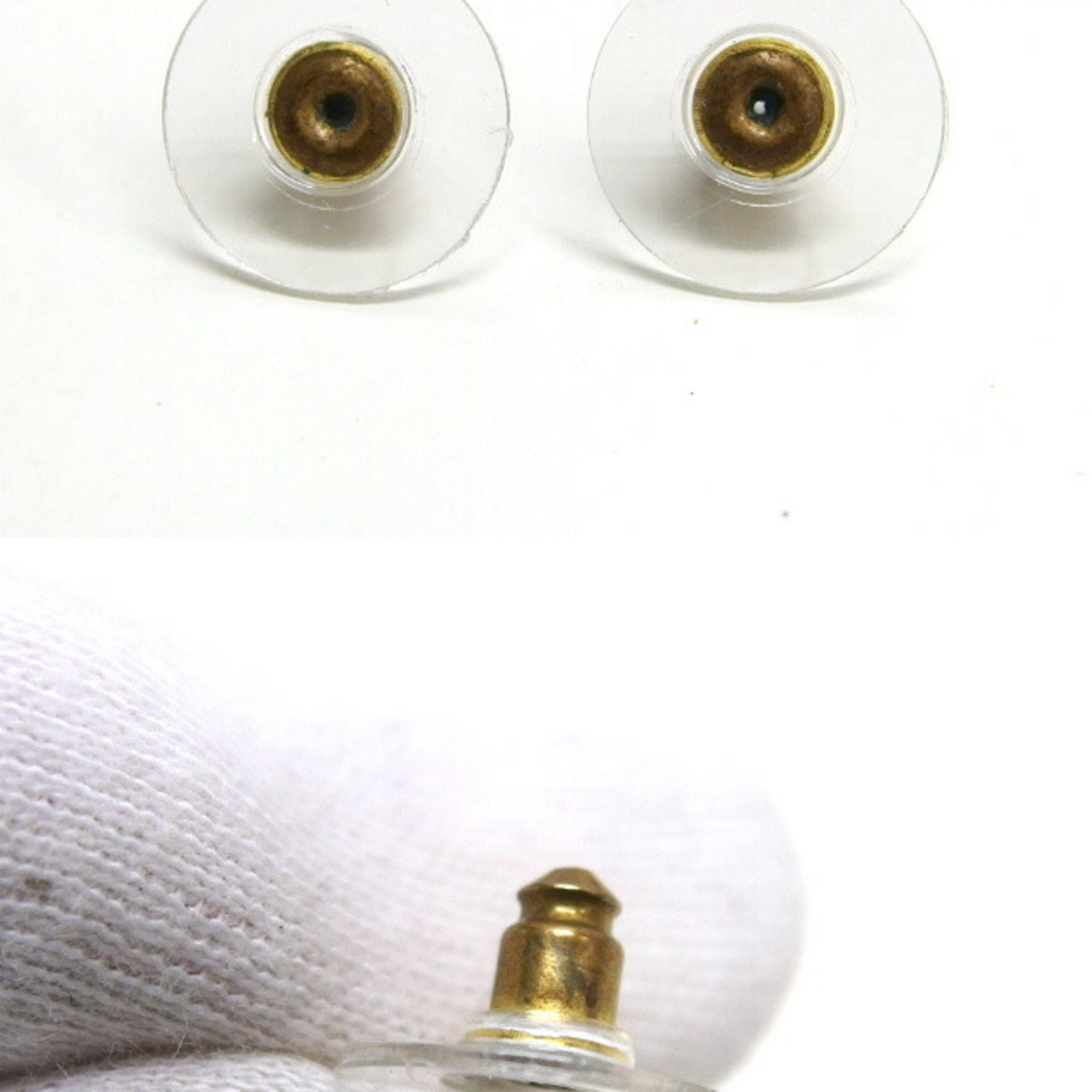 CC Logo Circle Earrings Gold-Tone Metal