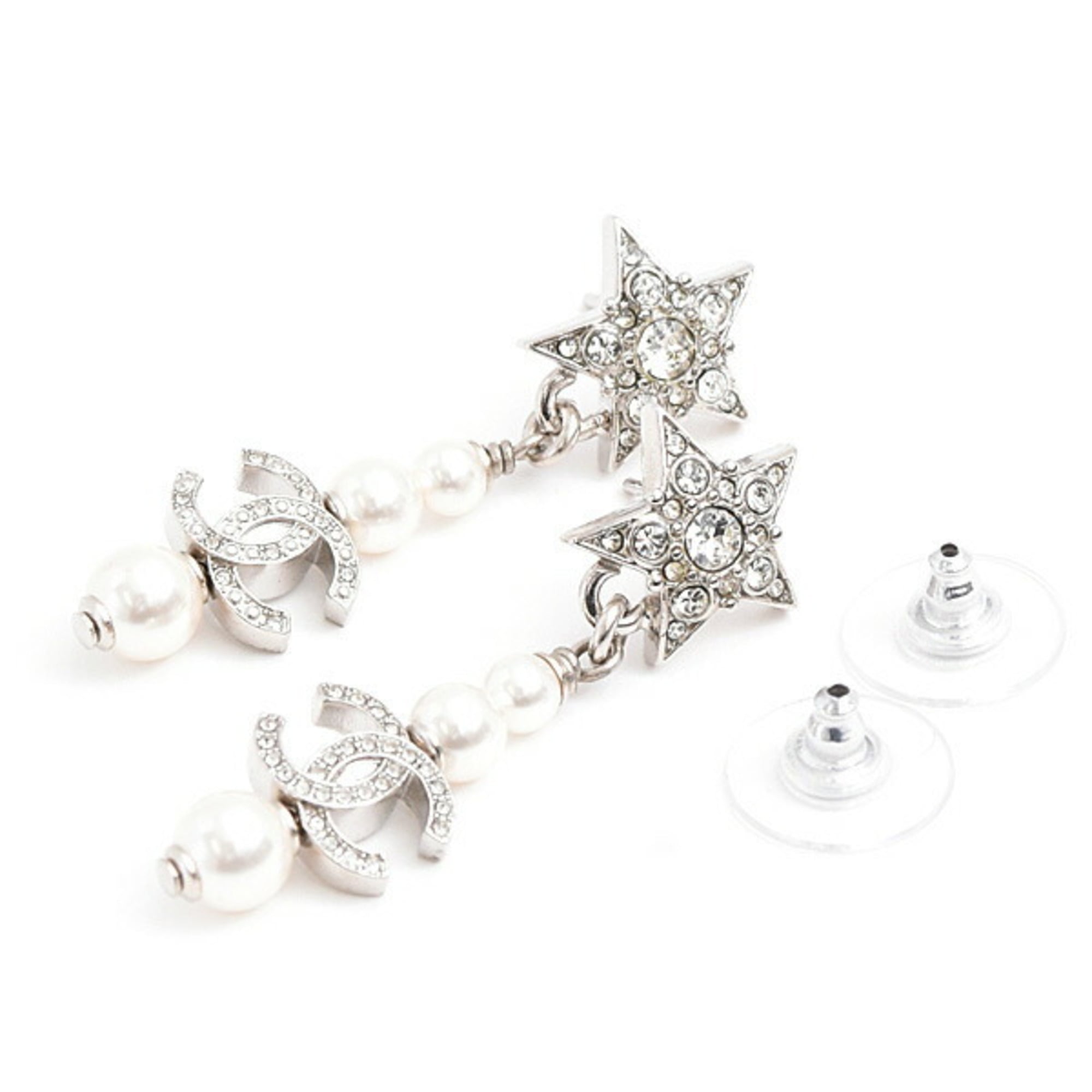 CC Logo Star Earrings Metal