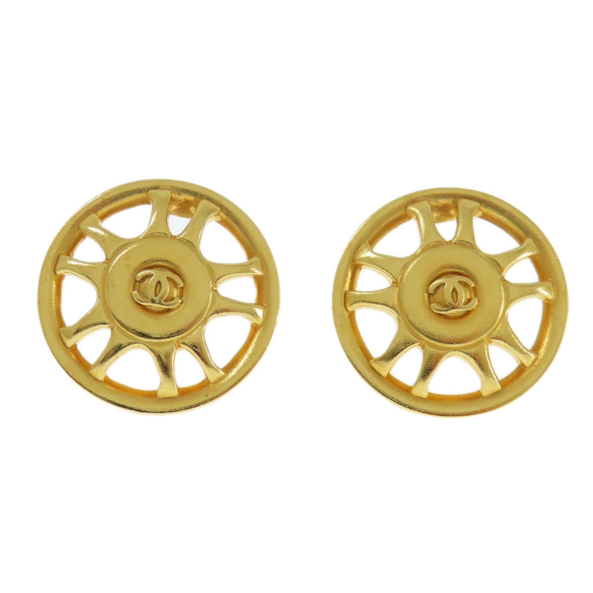 CC Logo Clip-On Earrings Gold-Tone Metal Gold-Tone Metal